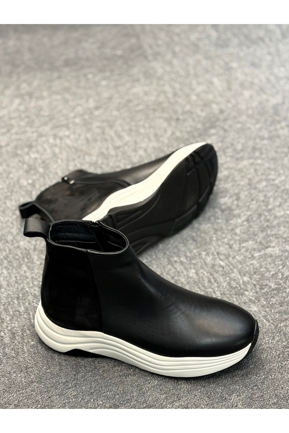 Avni Ceylan  Dese Tabanlı Sportive Comfort Siyah Deri Bot - Görsel 3