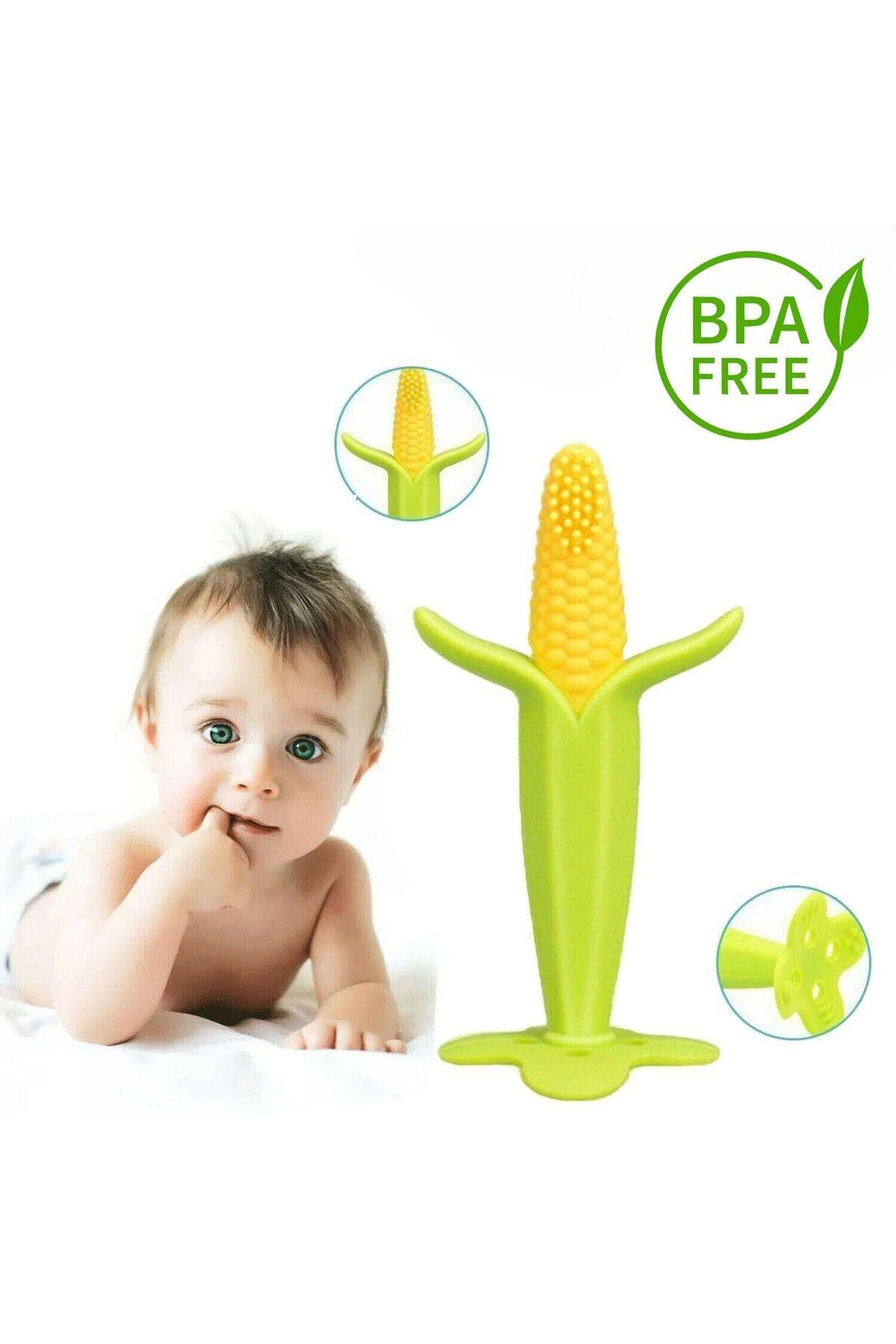 tinymaya Lüx Mısır Bebek Diş Kaşıyıcı, Diş Fırçası, Bebekler İçin Güvenli Diş Kaşıma Oyuncağı