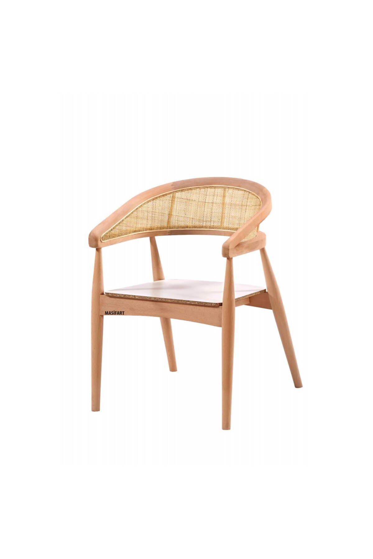 Masifart Canditia İnce Hasırlı Gazel Sandalye Cilasız Ham