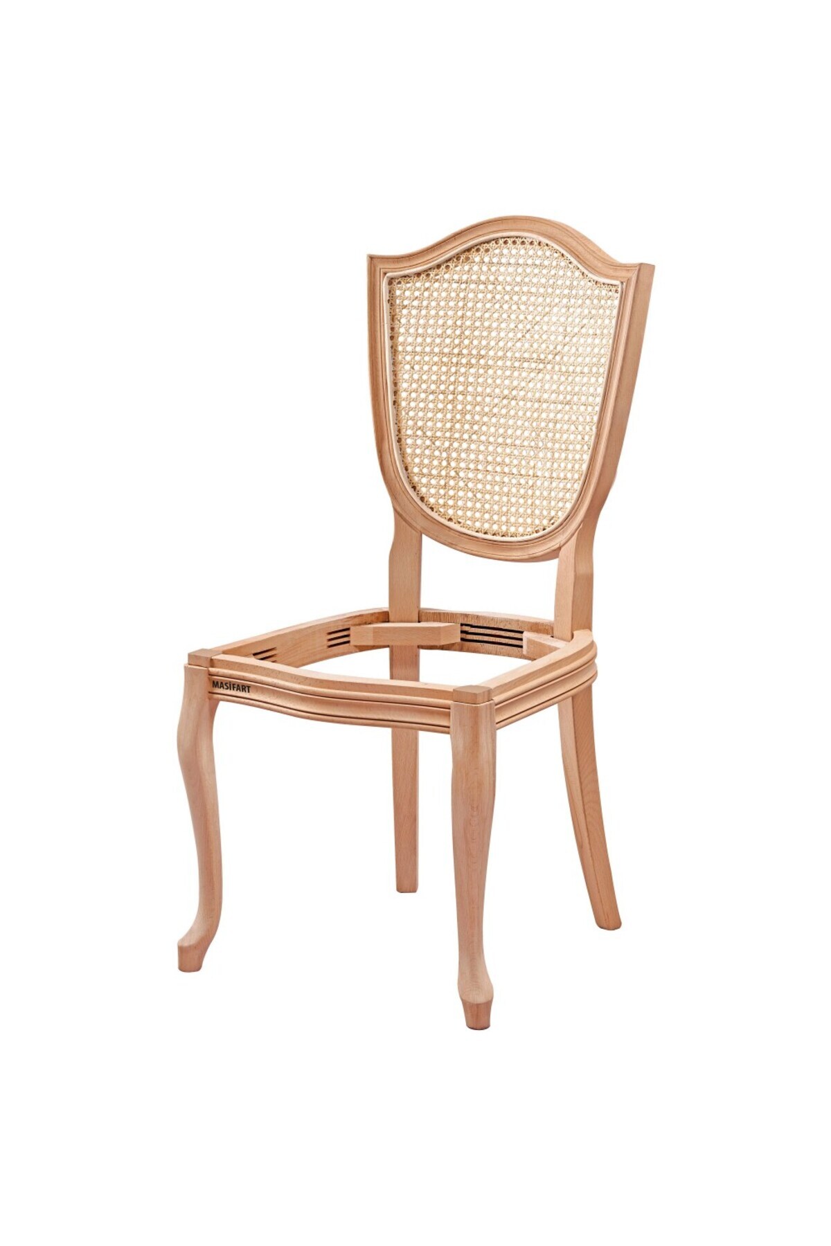 Masifart Cornie Hasırlı Kupa Sandalye Cilasız Ham