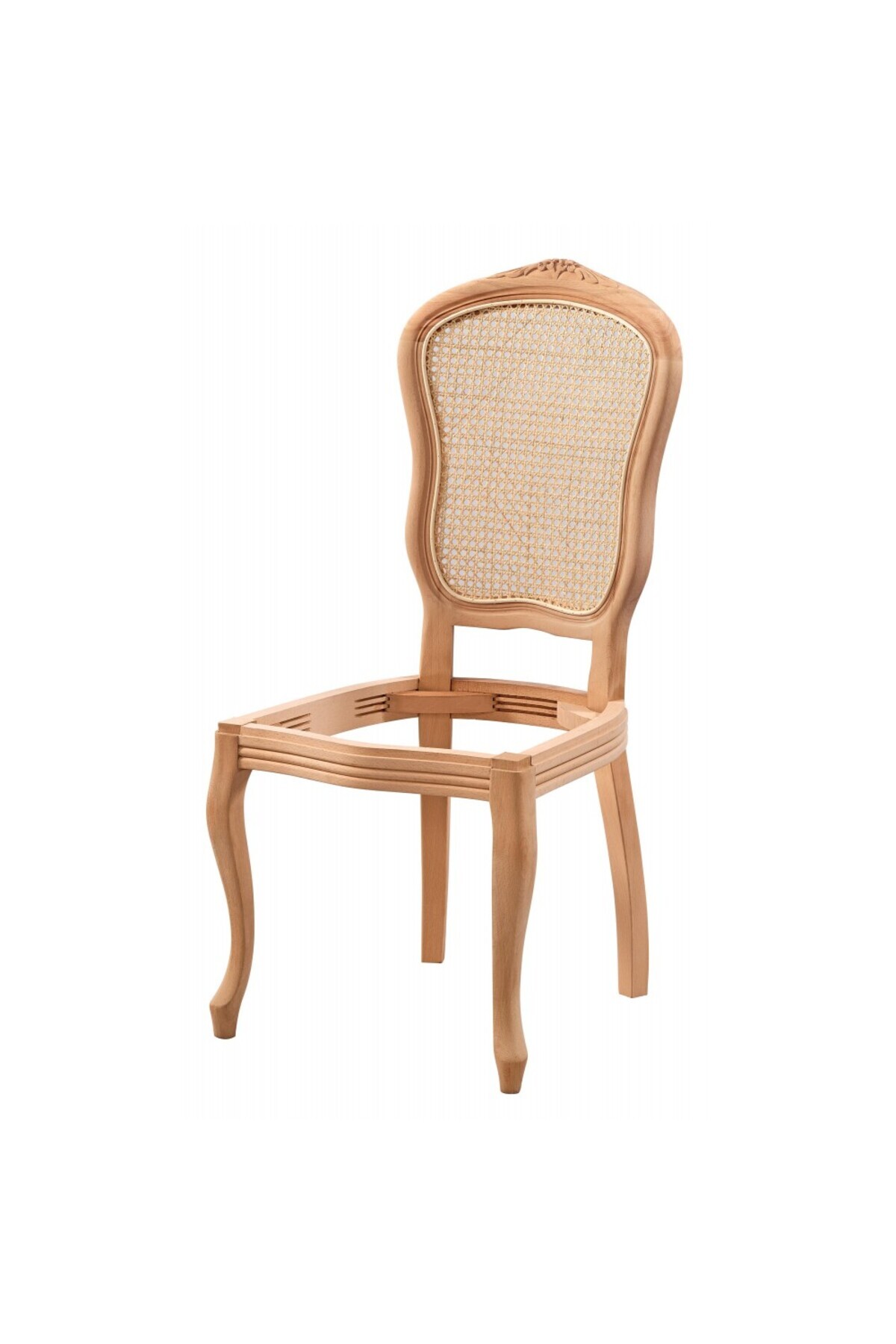 Masifart Honnor Hasırlı İtalyan Oymalı Sandalye Cilasız Ham