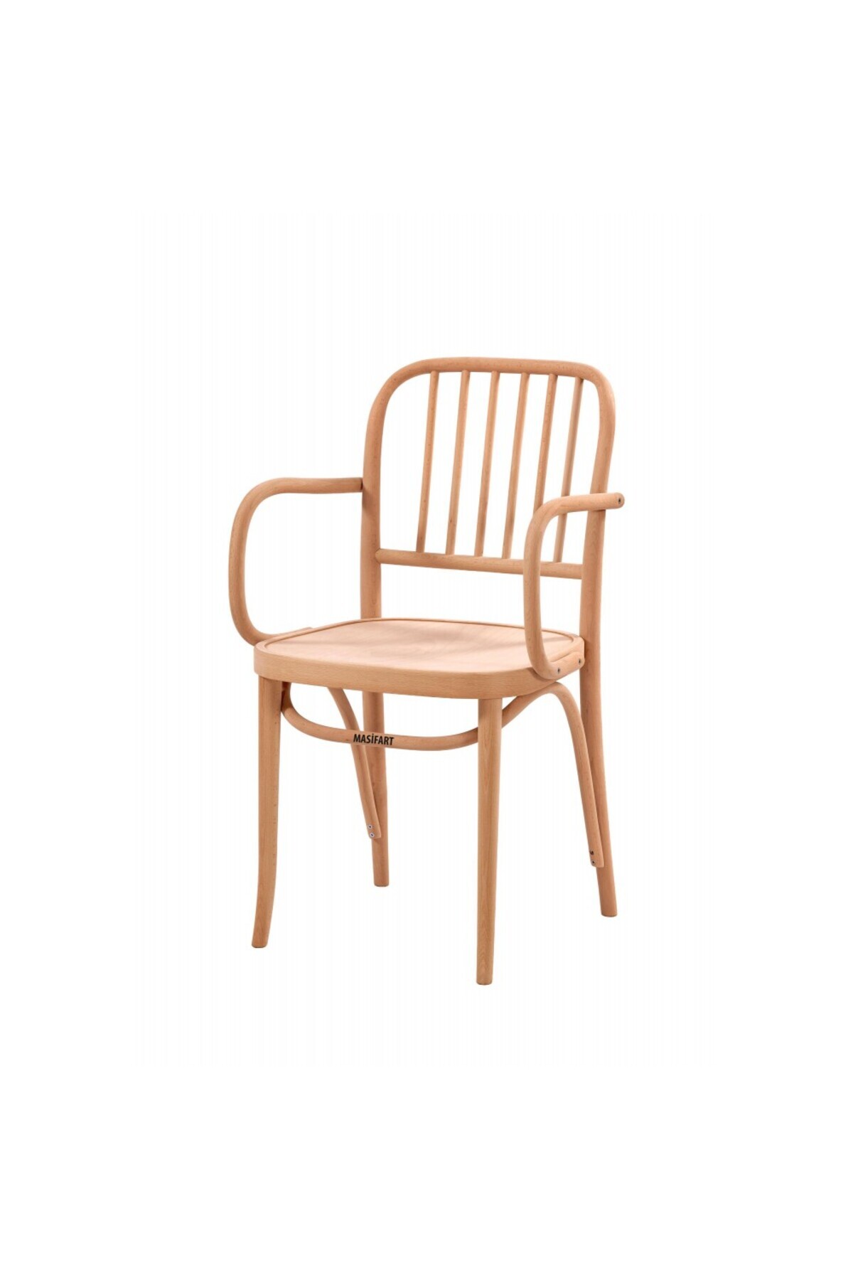 Masifart Anima Çıtalı Kollu Petek Sandalye Cilasız Ham
