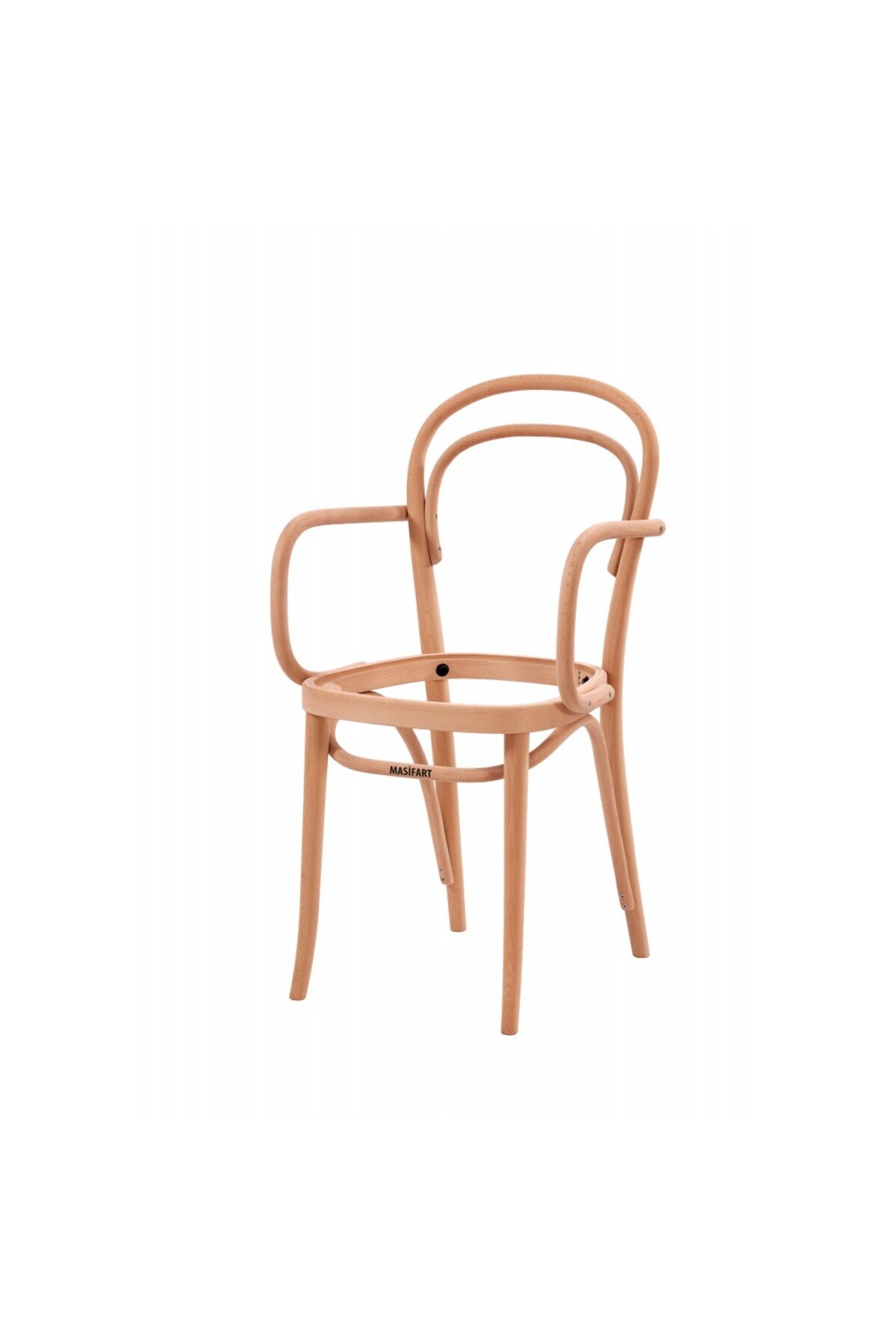 Masifart Abundi Yay Kollu Döşemeli Sandalye Cilasız Ham