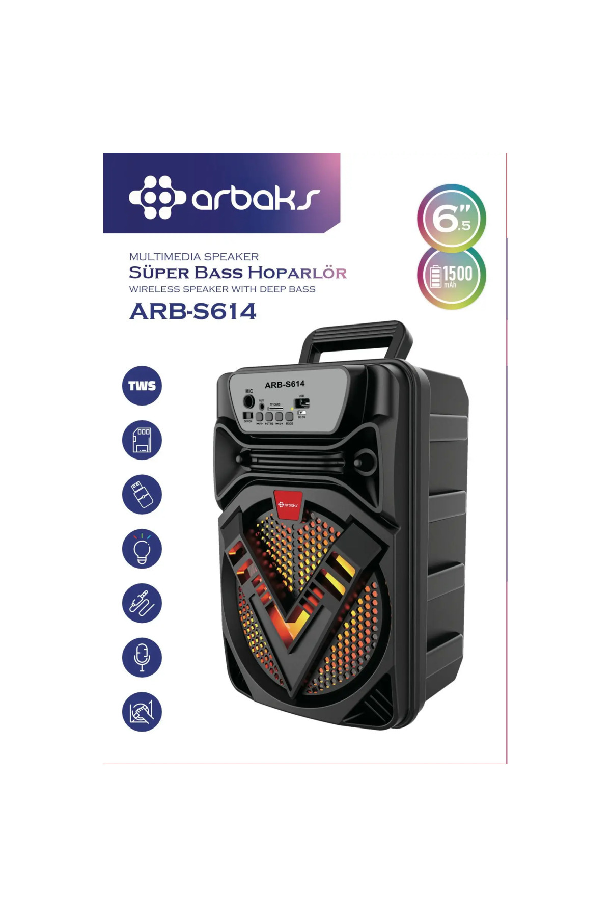 nicefrog 6.5" Inç Bluetooth Super Bass Höparlör Arbaks ARBS614