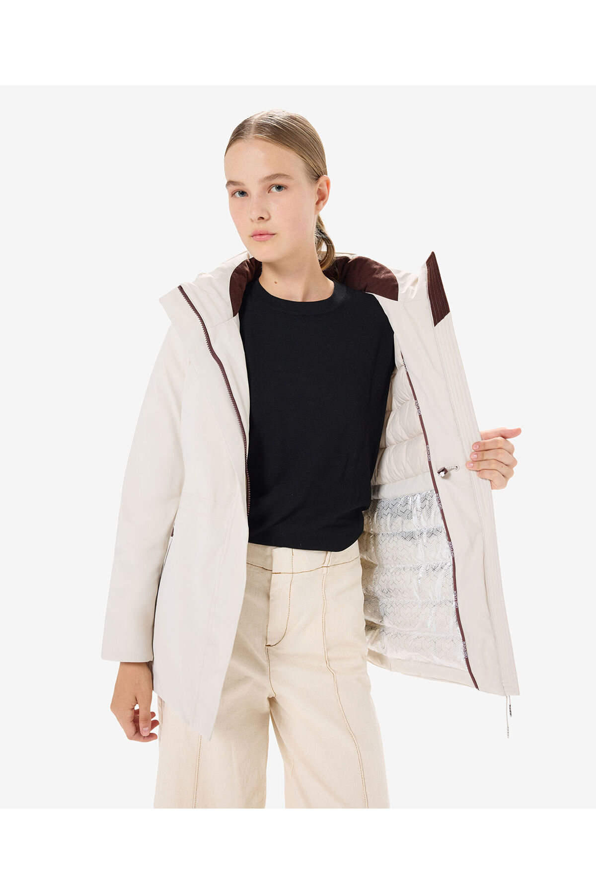 Greyder  Kadın Krem Suya Dayanıklı Kaz Tüyü Mont 5K2TM84026 - Görsel 5