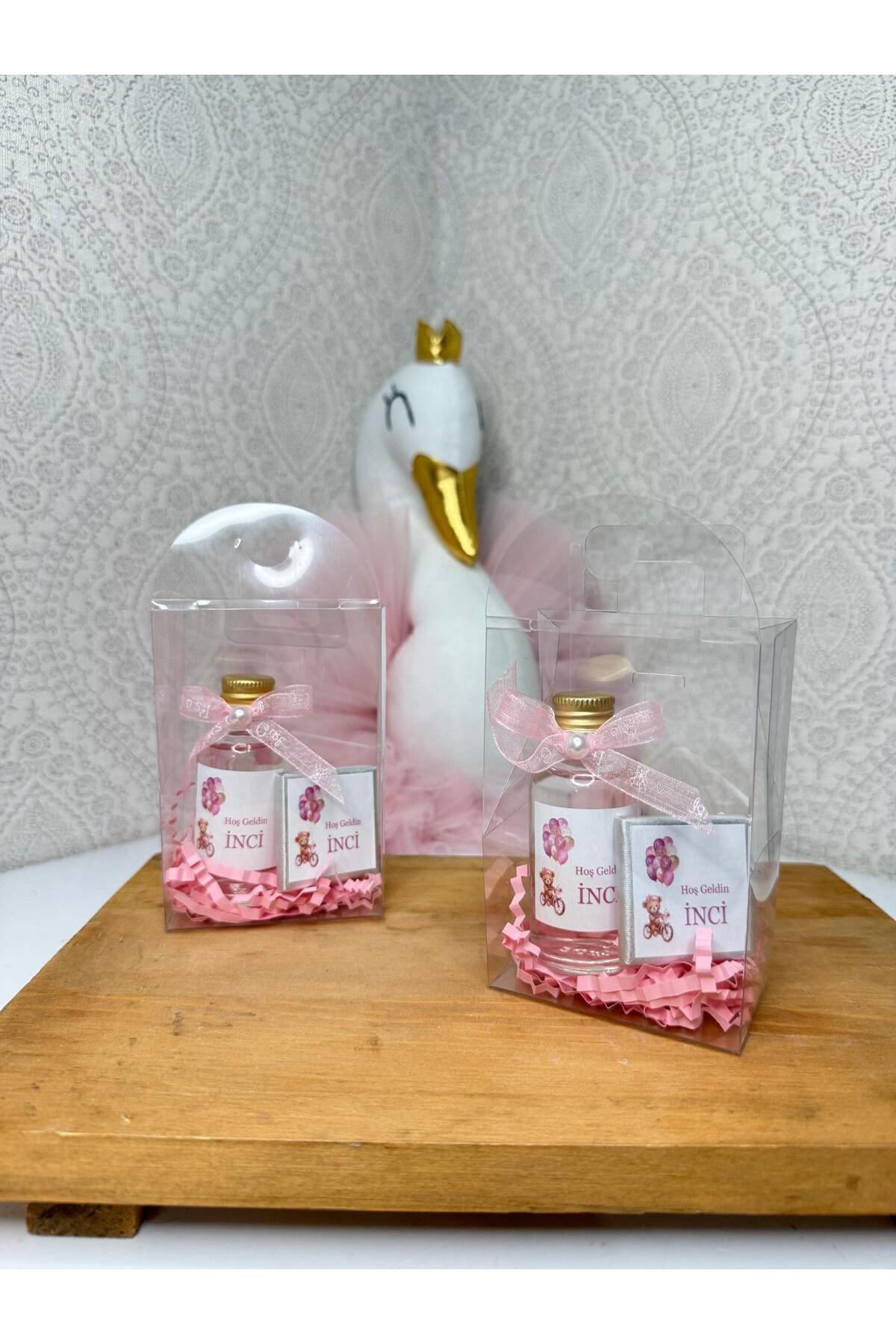 cacagift design Çantalı Çikolata ve Kolonya Setli Hediyelik 15 Adet (Bebek Doğum ve Doğum Günü) fotoğrafı 3 (önizleme)