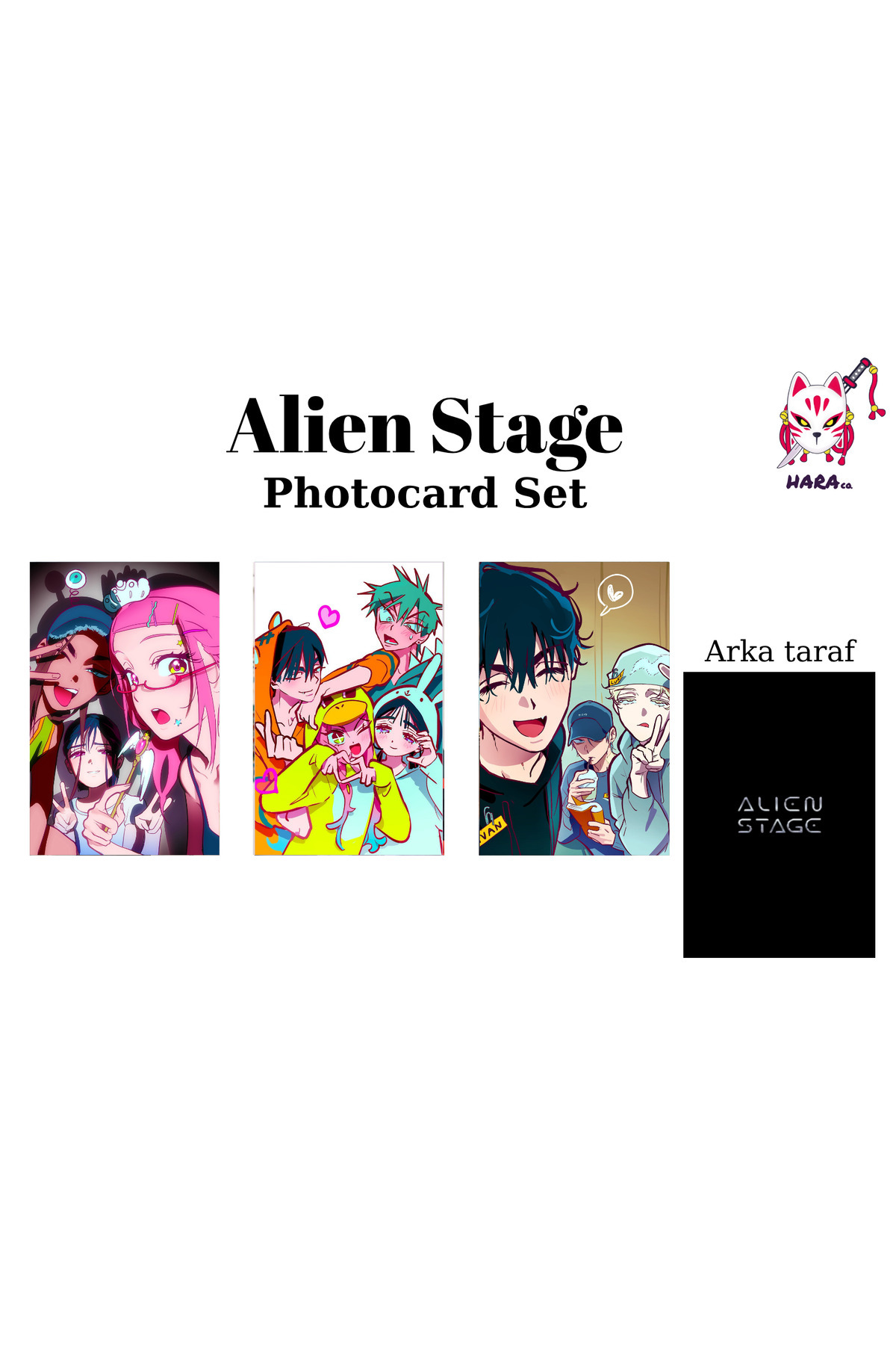 Hara Company Alien Stage Animesi Anime Photocard Seti / Koleksiyon Kartı v1 ( 3'lü )