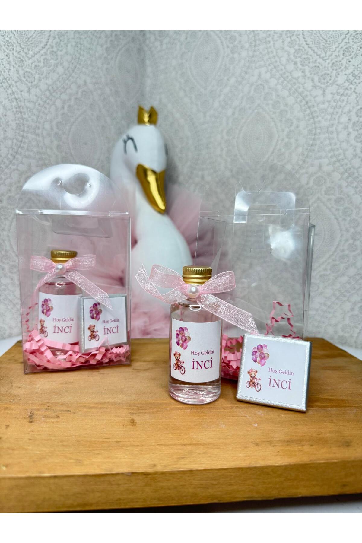 cacagift design Çantalı Çikolata ve Kolonya Setli Hediyelik 15 Adet (Bebek Doğum ve Doğum Günü) fotoğrafı 6 (önizleme)