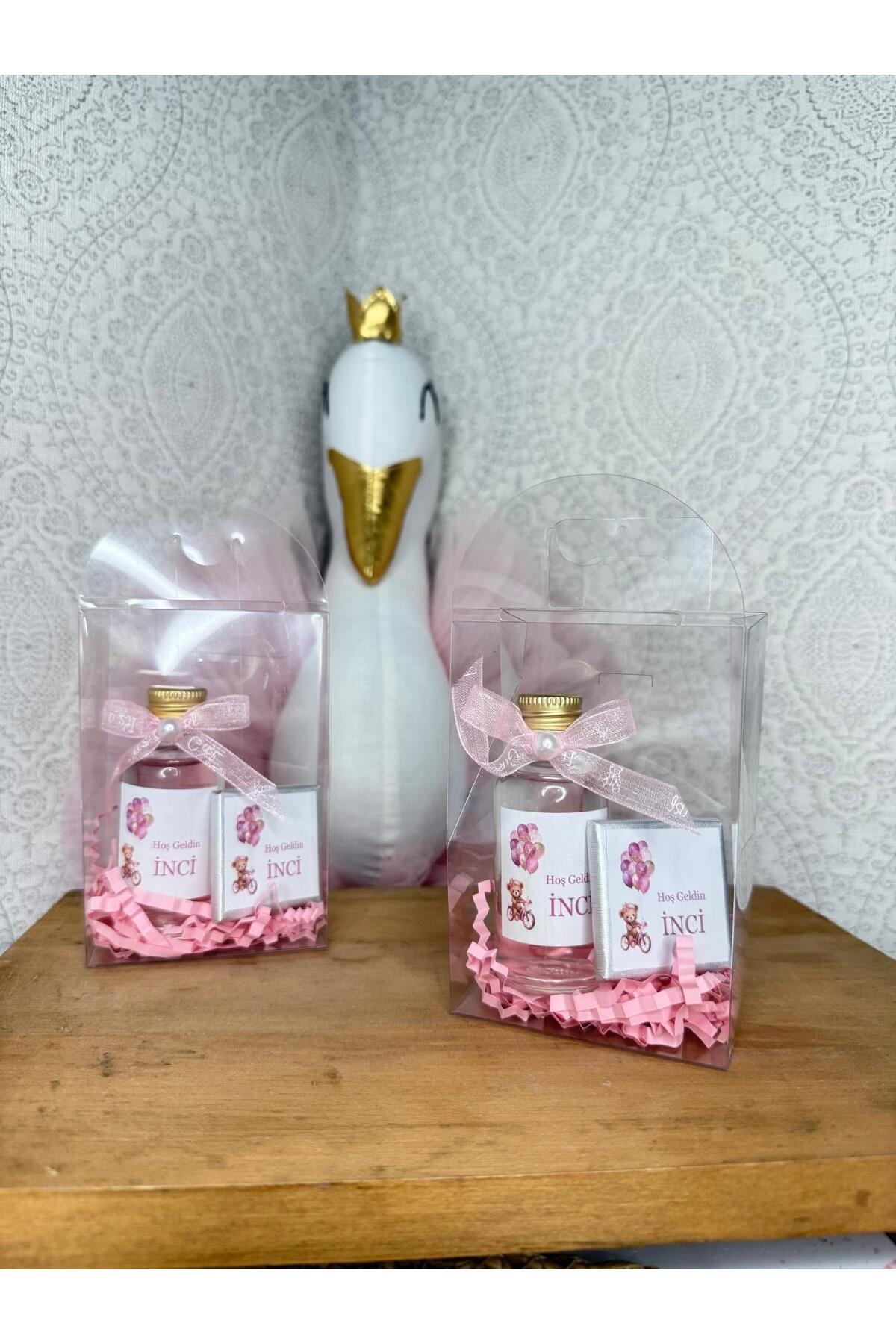 cacagift design İsme Özel Hediyelik Çantalı Kolonya ve Mum Seti 15 Adet (Bebek Doğum ve Doğum Günü) fotoğrafı 4 (önizleme)