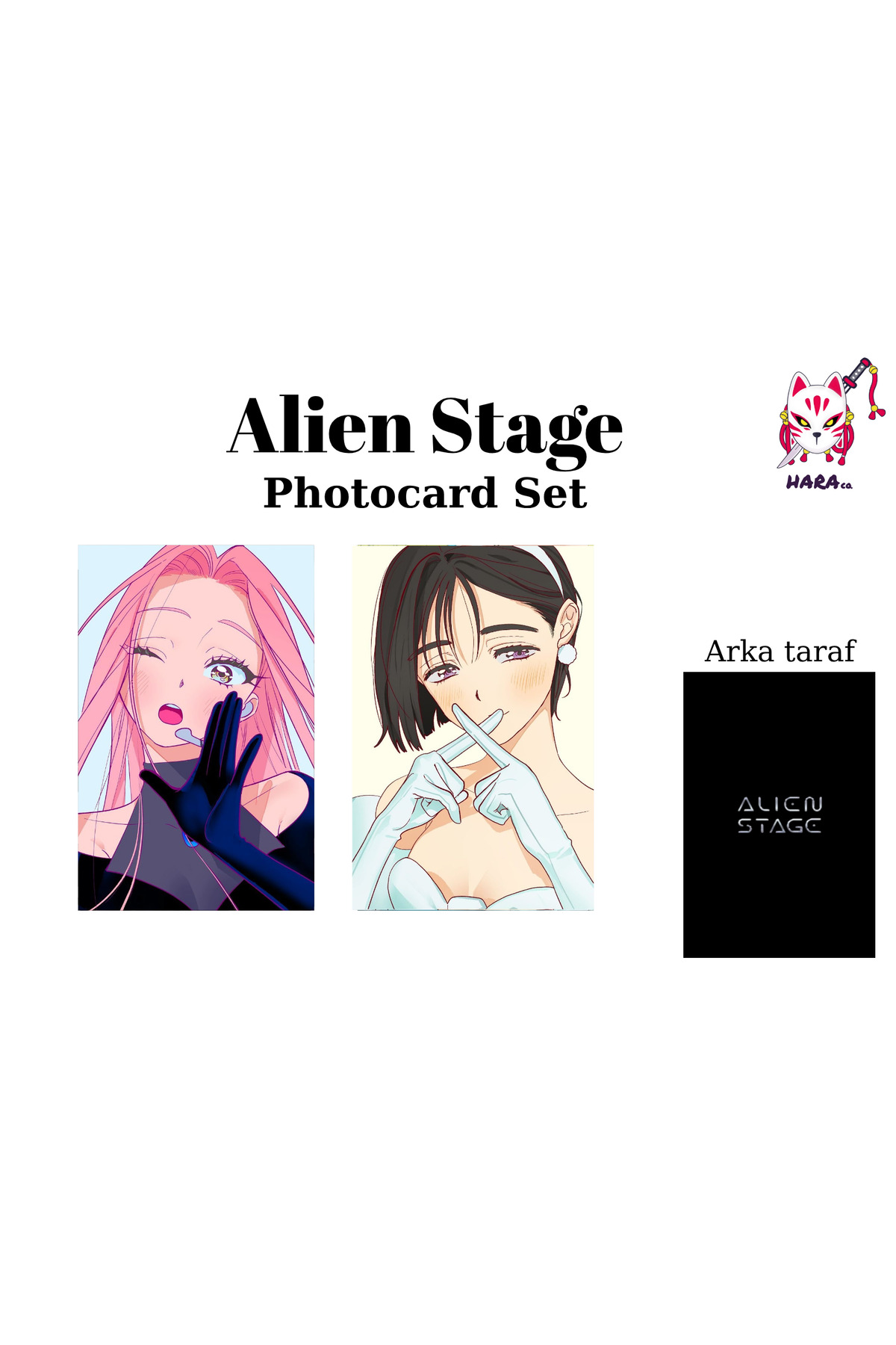ジュンソ オフイベ おはようトレカ Hara Company Alien Stage Animesi Sua ve Mizi Anime Photocard Seti