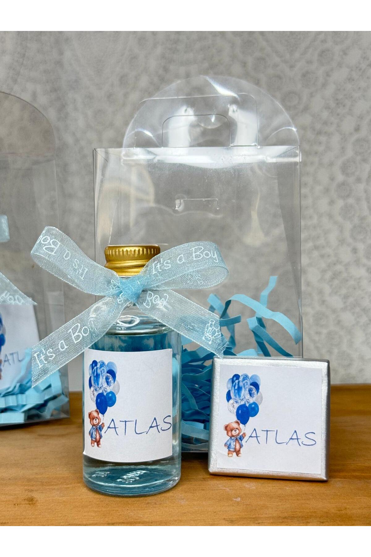 cacagift design Çantalı Çikolata ve Kolonya Setli Hediyelik 15 Adet (Bebek Doğum ve Doğum Günü) fotoğrafı 5 (önizleme)