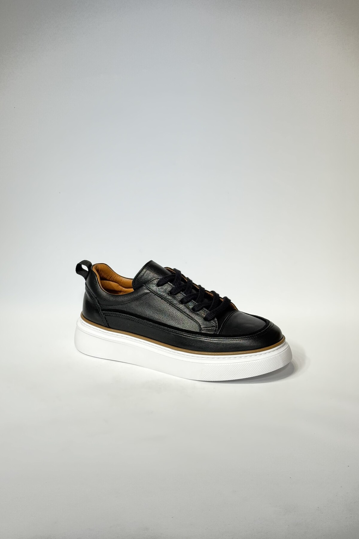 velravin  Marlon Erkek Hakiki Natural Deri Bağcıklı Siyah Casual Ayakkabı - Görsel 3