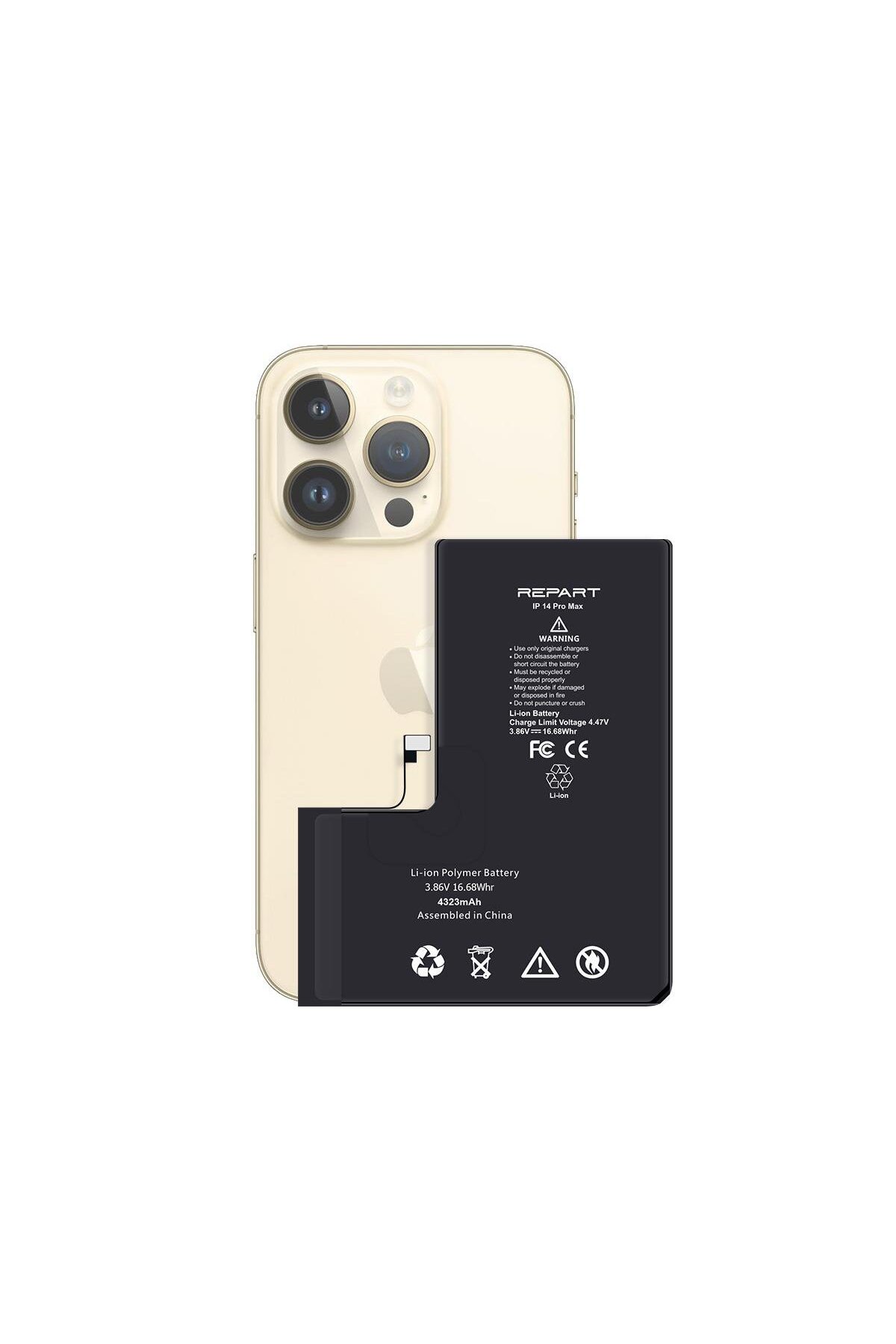 REPART iPhone 14 Pro Max Uyumlu Güçlendirilmiş Yüksek Kapasite