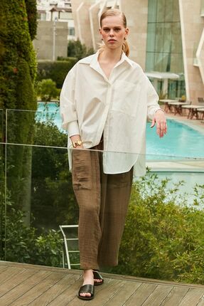 Rouge basıc PERRY OVESİZE CEPLİ GÖMLEK