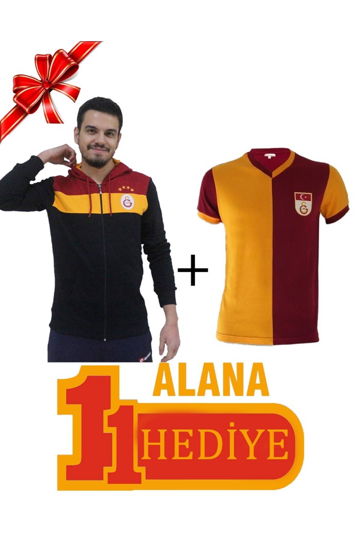 Galatasaray Orijinal Siyah Ceket Metin Oktayı T-Shirt Hediyeli