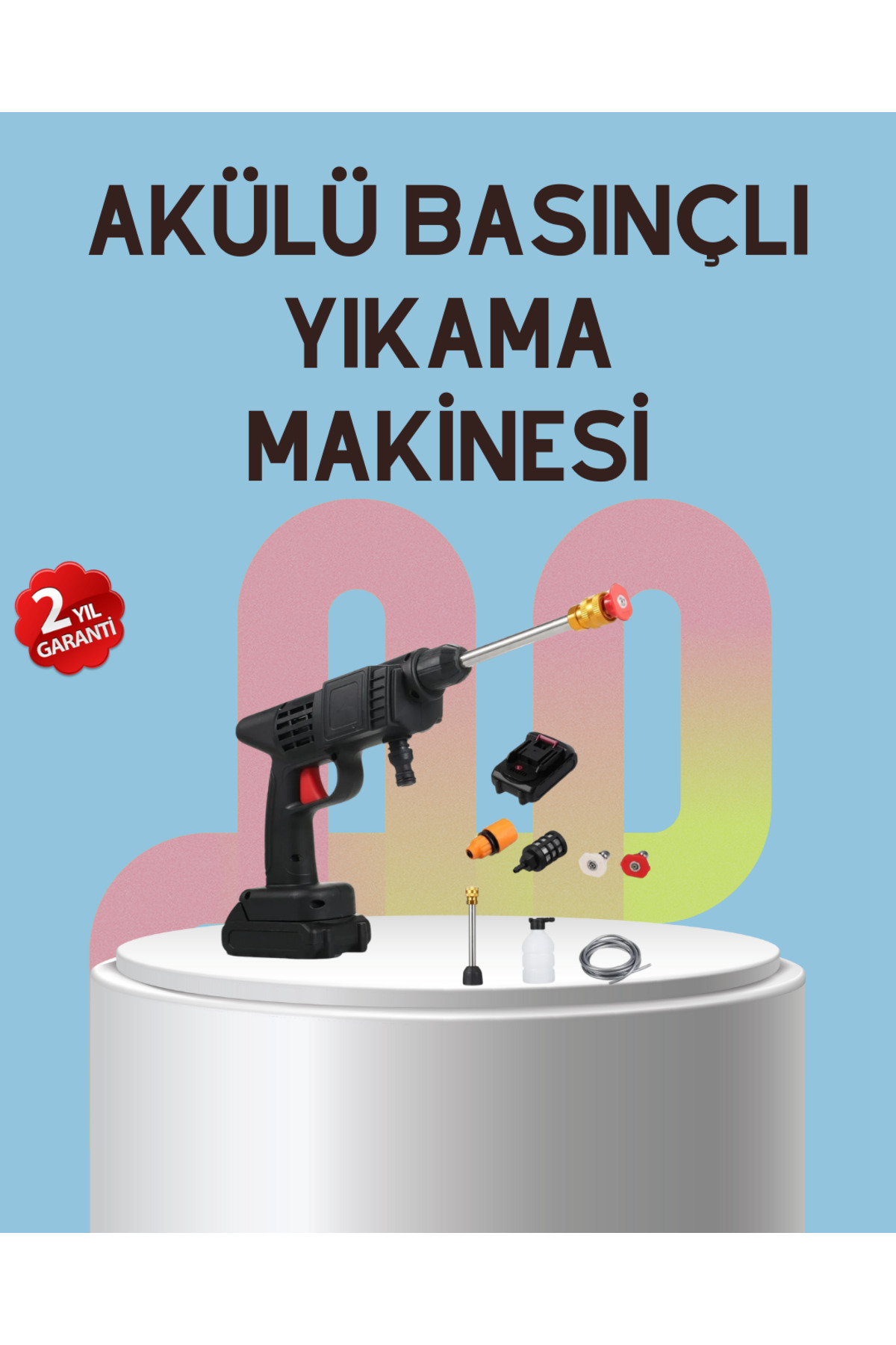 ZERO LAND MTXDPN Yüksek Basınçlı Şarjlı Yıkama Tabancası Su (205428) Tabancası Hortumlu