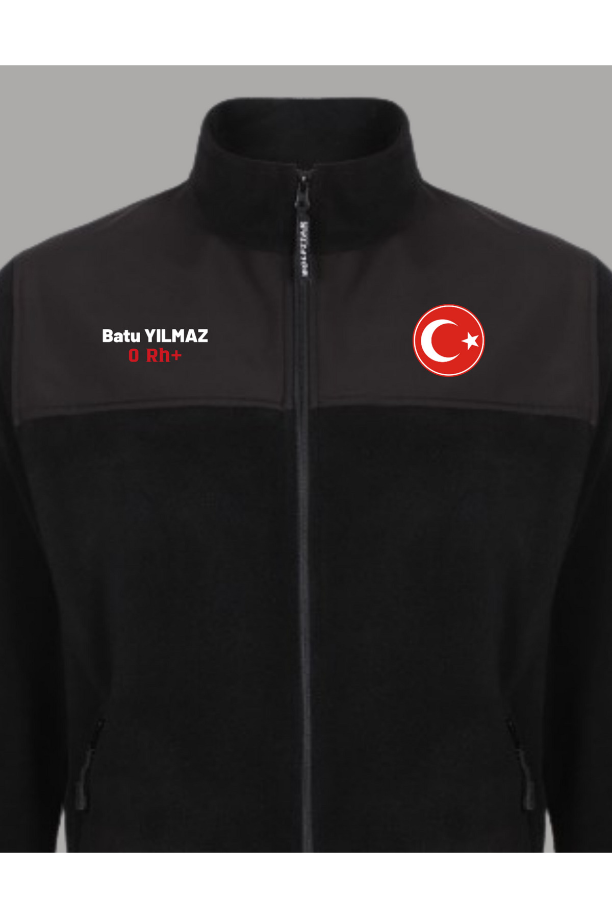 BMNAKIŞBASKI Kişiye Özel Bayraklı Softshell Polar (İsim, Kan Grubu) görsel 2