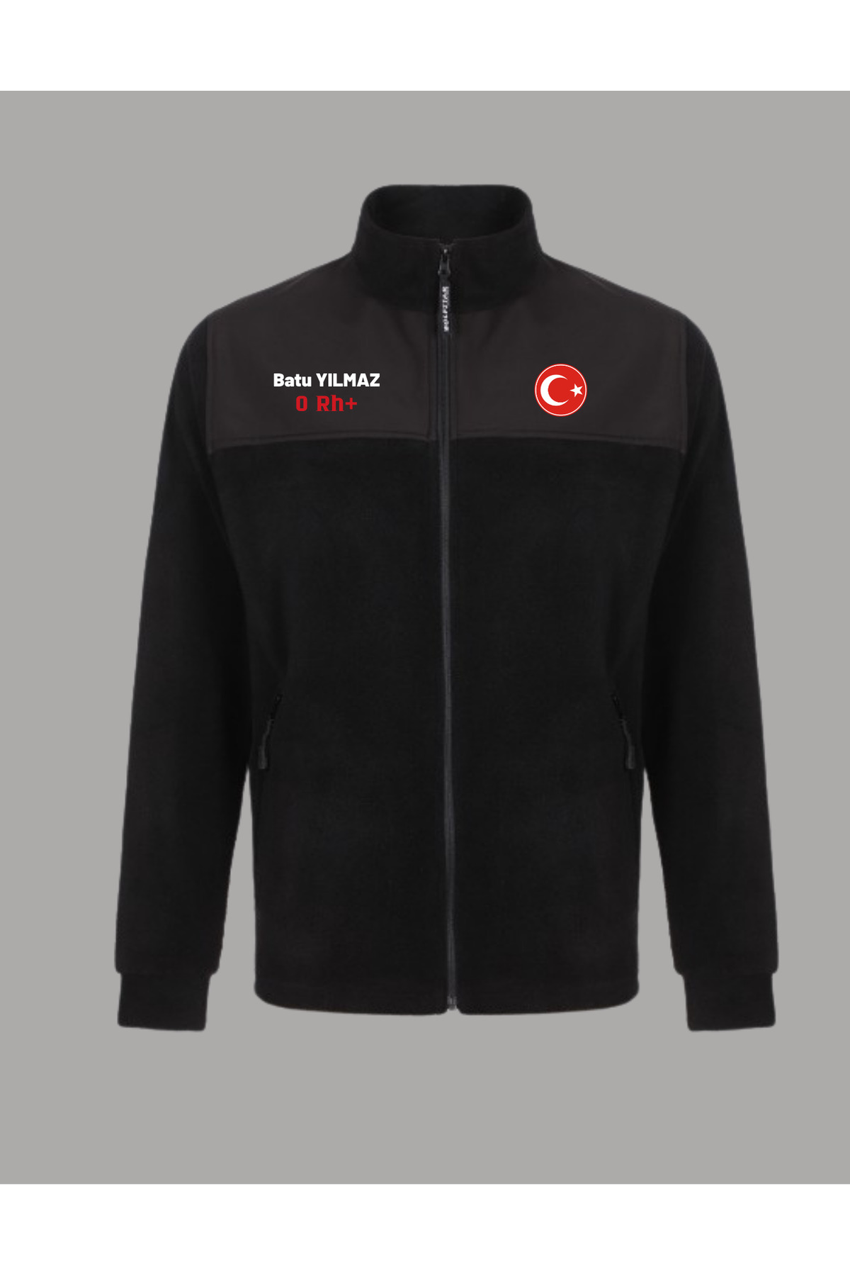 BMNAKIŞBASKI Kişiye Özel Bayraklı Softshell Polar (İsim, Kan Grubu)