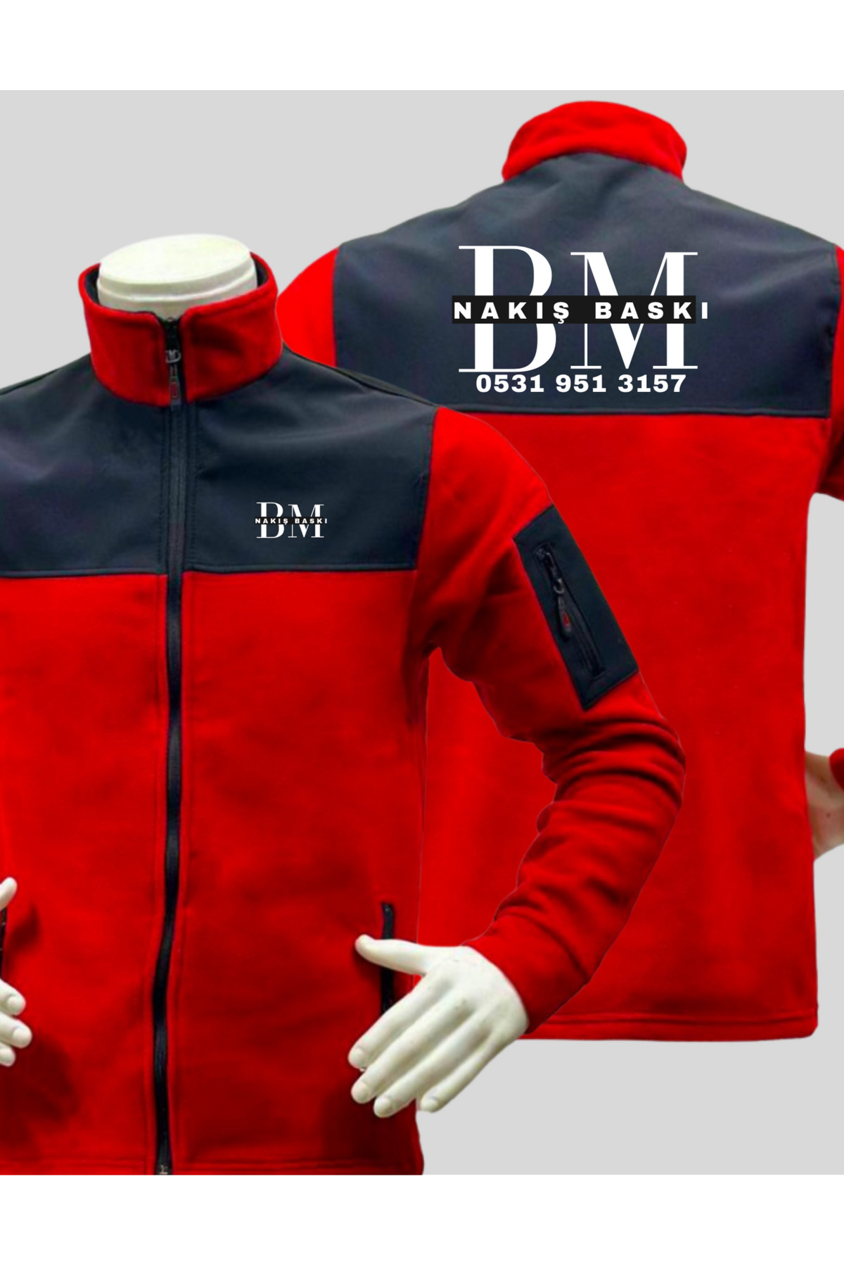 Kişiye Özel Firma Logolu Softshell Polar — قرمز poalr