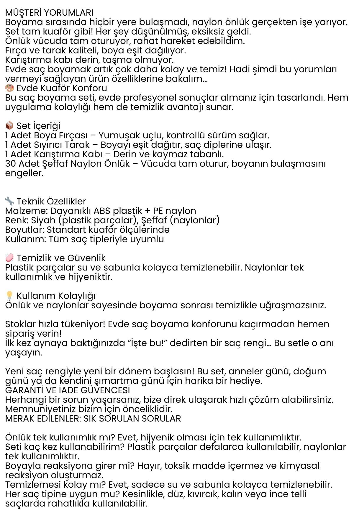 Saç Boyama Seti 3’lü ve Saç Boya Önlüğü Tarak, Seti Fırça, Boya Kabı ile Profesyonel Uygulama — 7700000722367 — تصویر 7 از 7