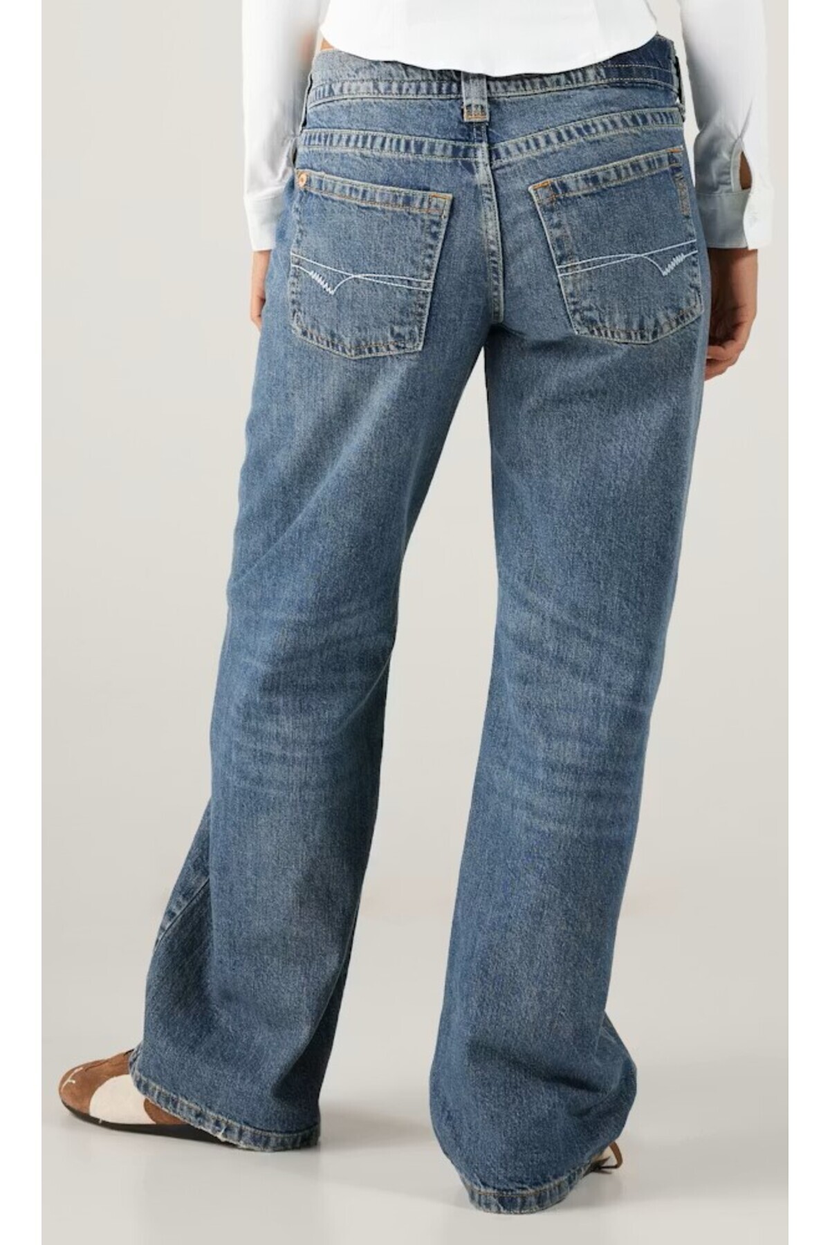 september island Nadine Klasik Kot Mavisi Renk Düşük Bel Jeans Pantolon görsel 4