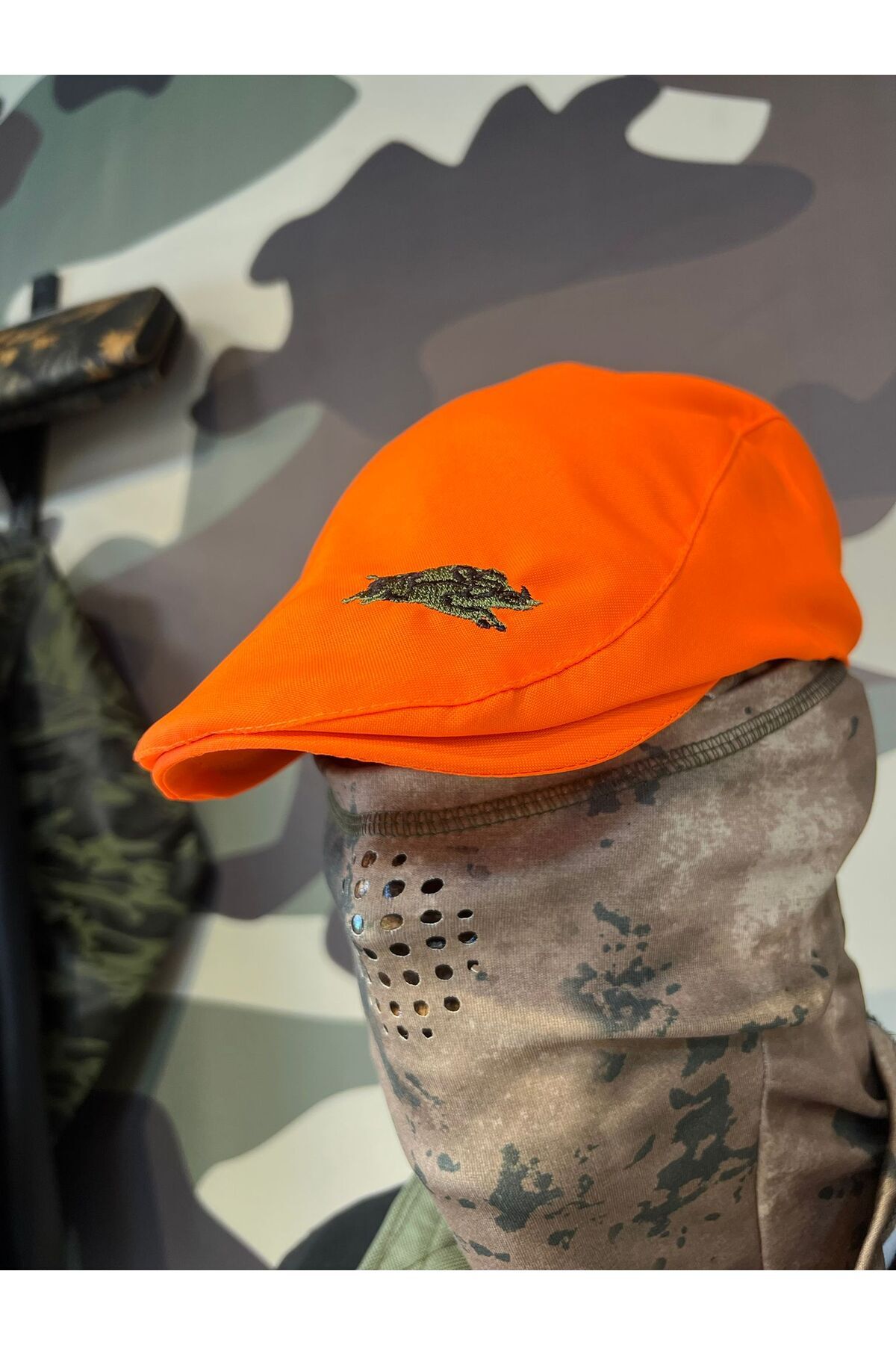 Khotso Domuz Desenli Avcı Şapkası Turuncu