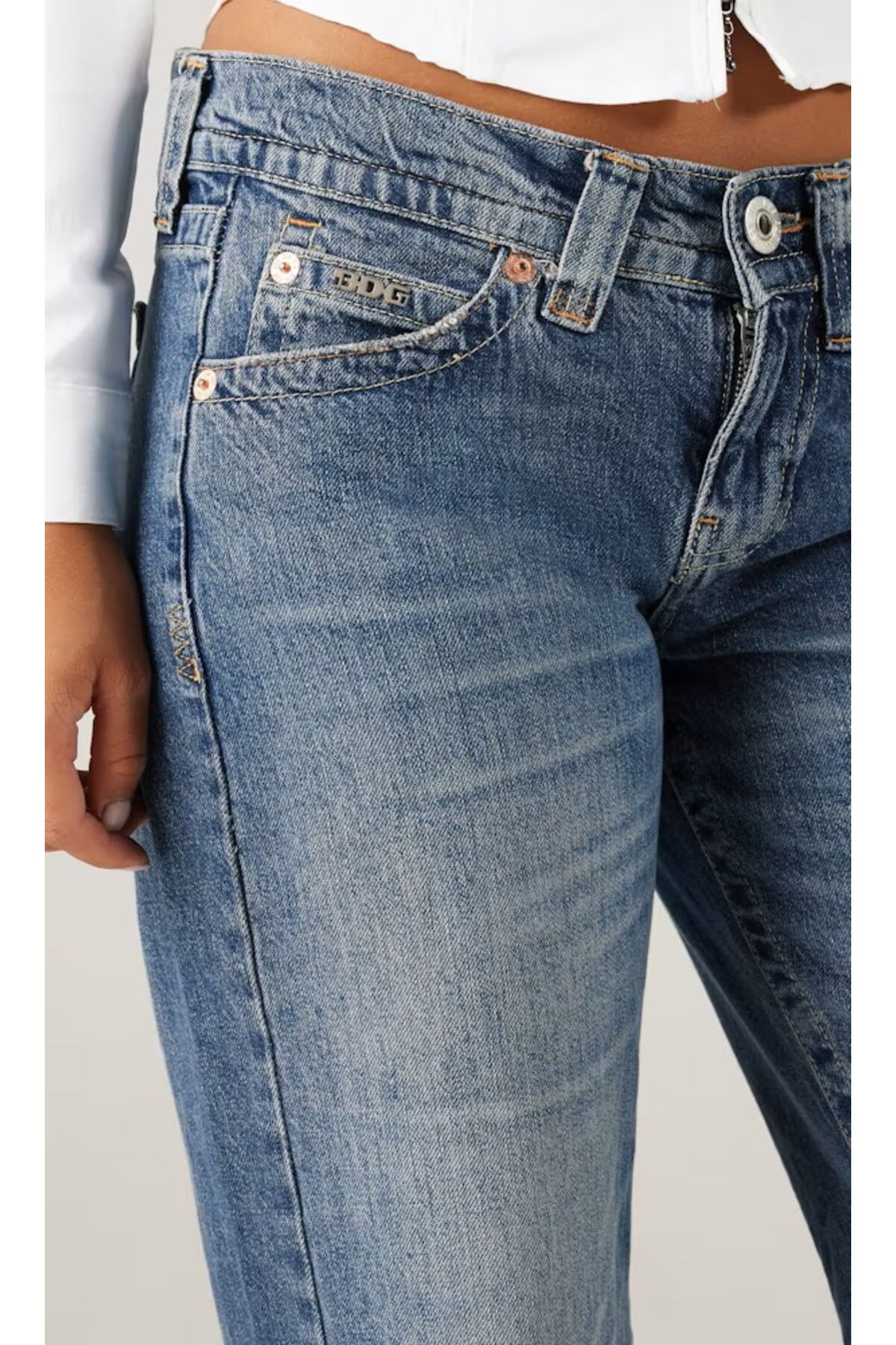 september island Nadine Klasik Kot Mavisi Renk Düşük Bel Jeans Pantolon görsel 3
