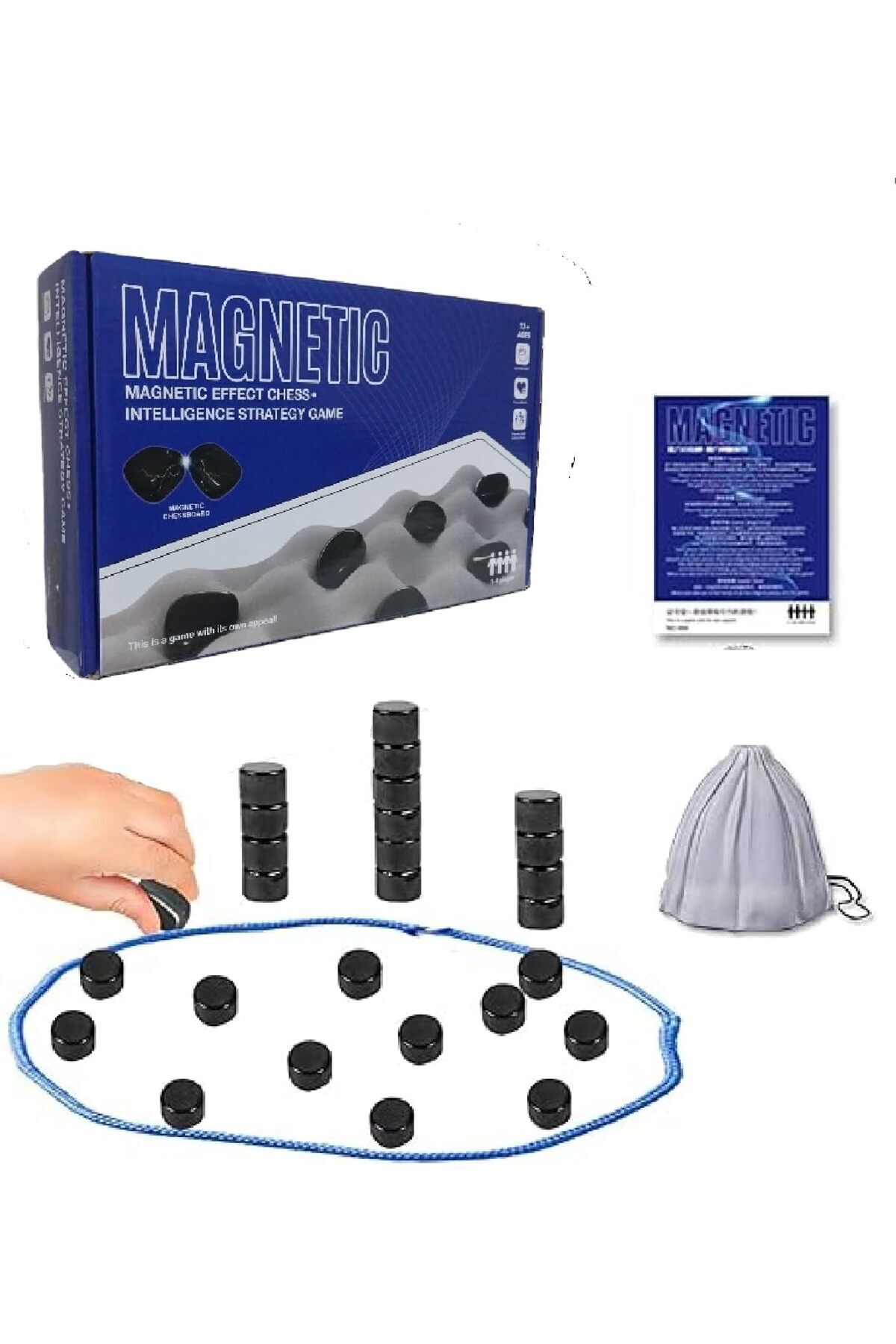 STOREMAX Keyifli Manyetik Taş oyunu - Manyetik Satranç Oyunu, Taş Oyunu, Eğitici Masa Oyunu, Konsantrasyon ve