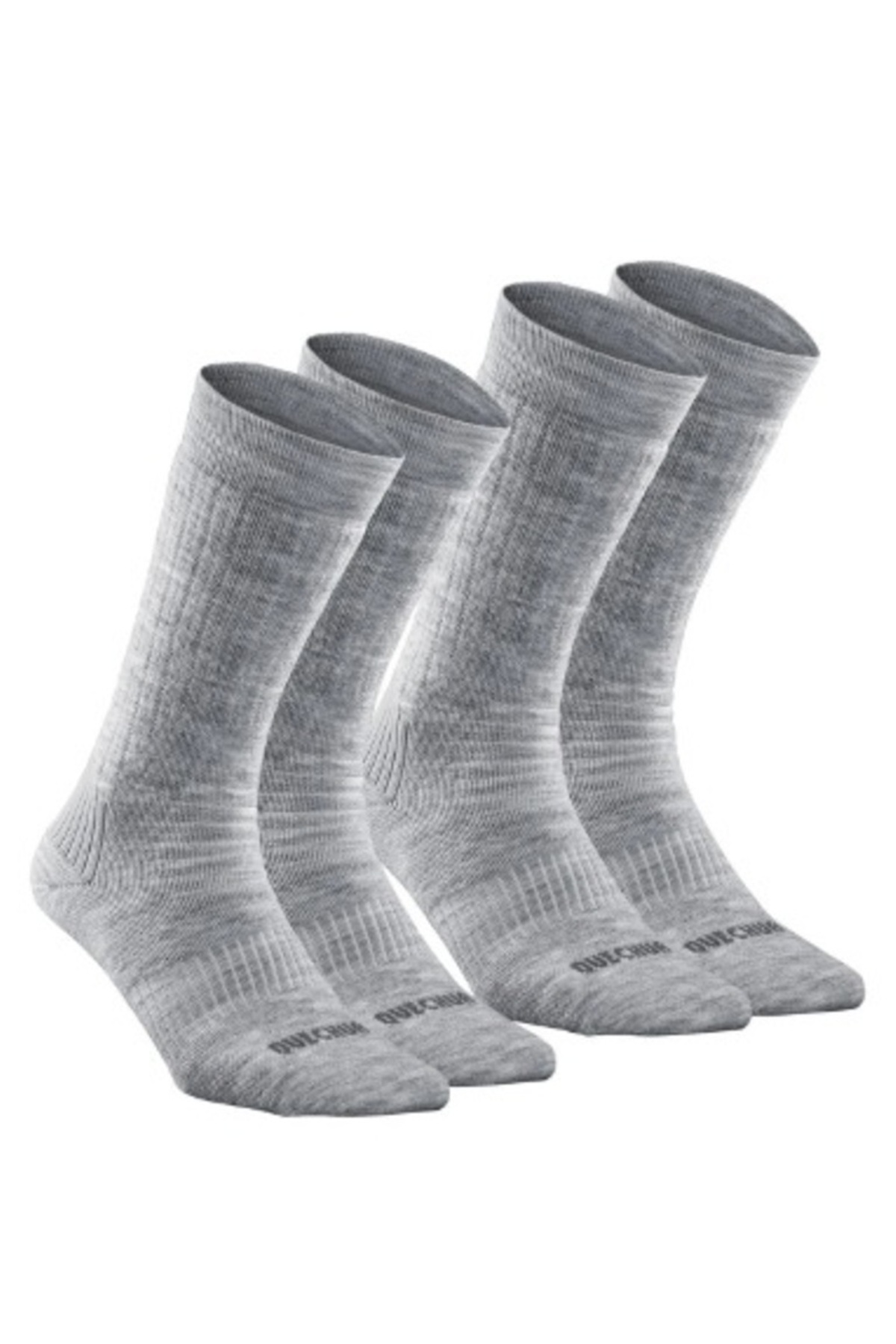 Decathlon Șosete Termice Lungi Pentru Exterior - Gri - 2 Perechi - Sh100 Mid Unisex - 39/42