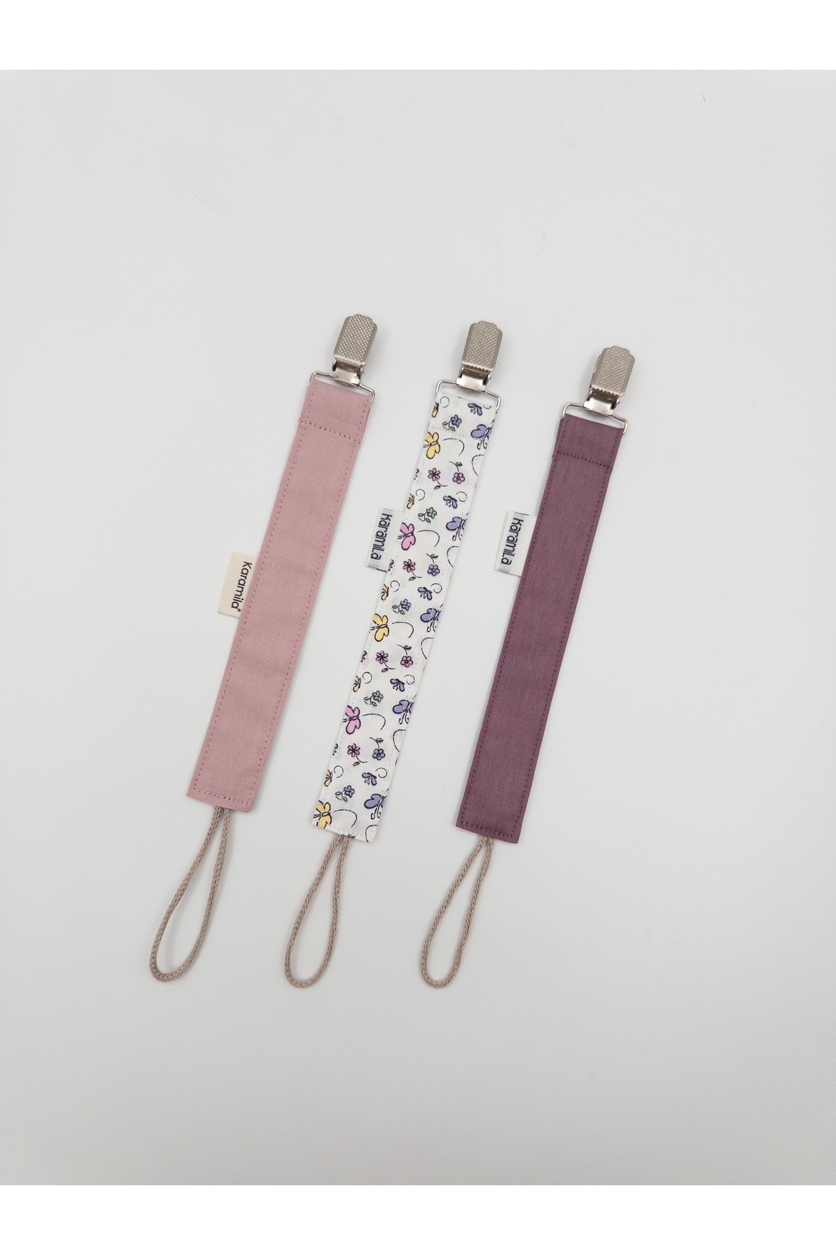 KARAMİLA 3'lü Set Kız Bebek Emzik Askısı - Emzik Zinciri fotoğrafı 3 (önizleme)