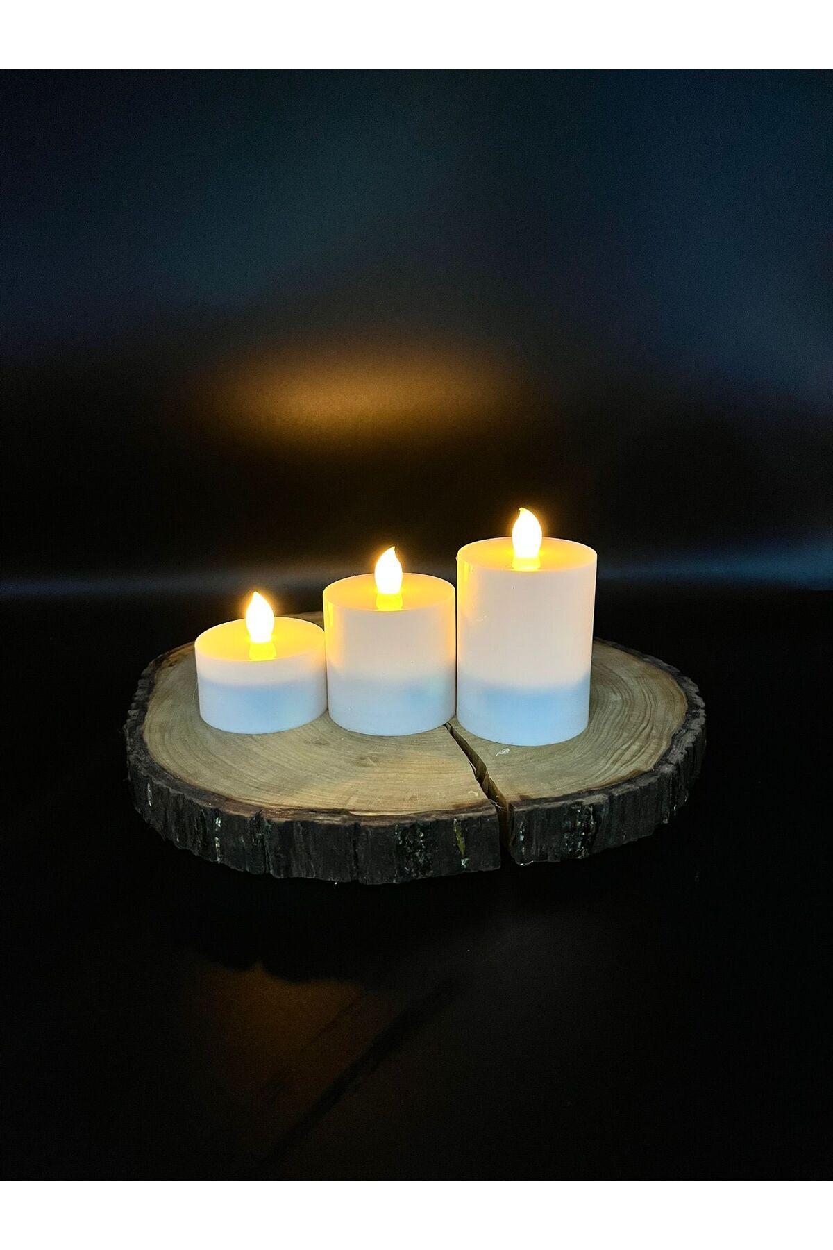 Led Mum 3 ADET 8-6-4 CM BATOM ÇAP 6 CM KREM RENK - Fiyatı, Yorumları
