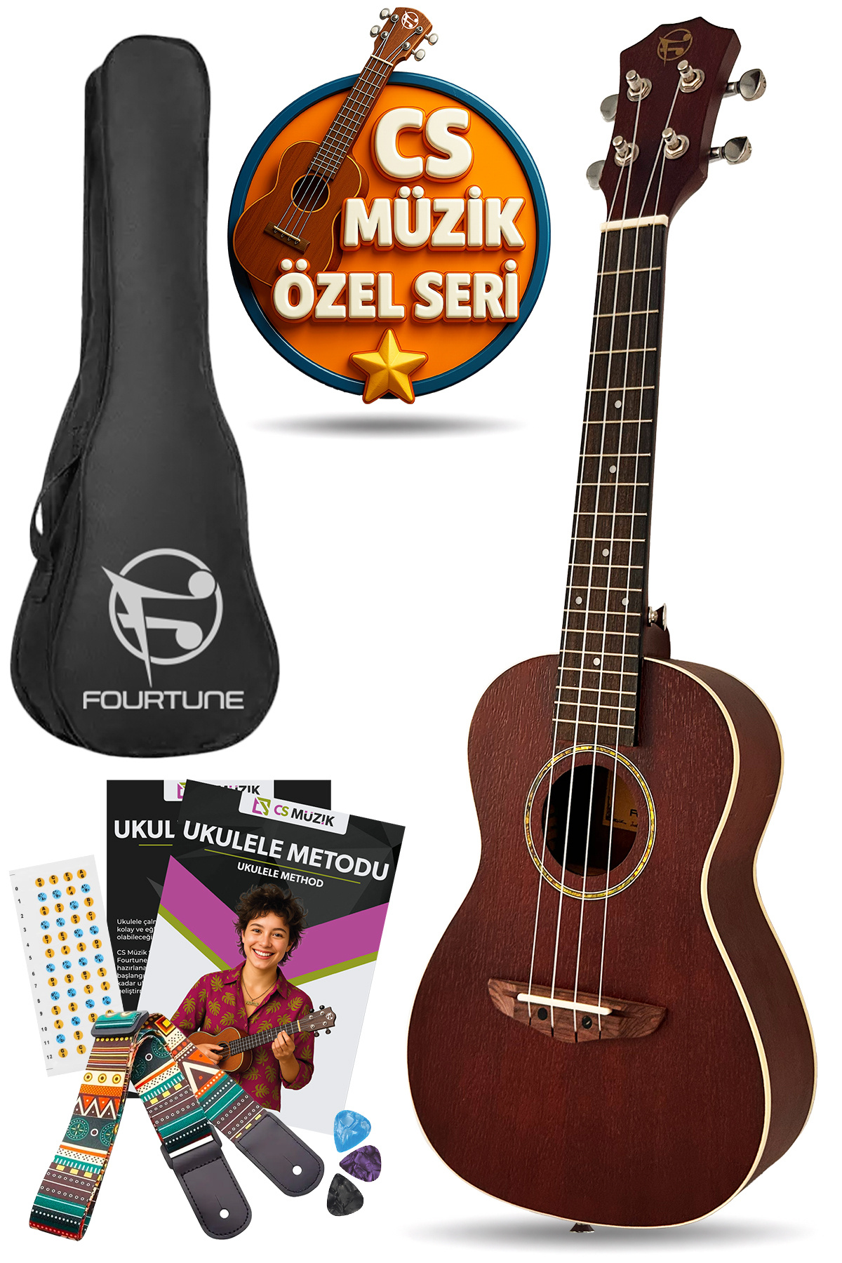 Fourtune Sydra UKC-23MN Concert Ukulele Maun Hakiki Ağaç (ÖZEL