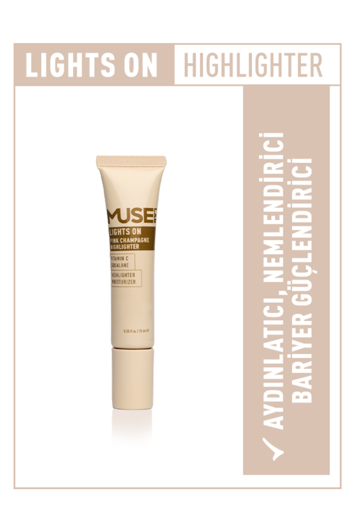 MuseLab Lights On Highlighter - Pink Champagne