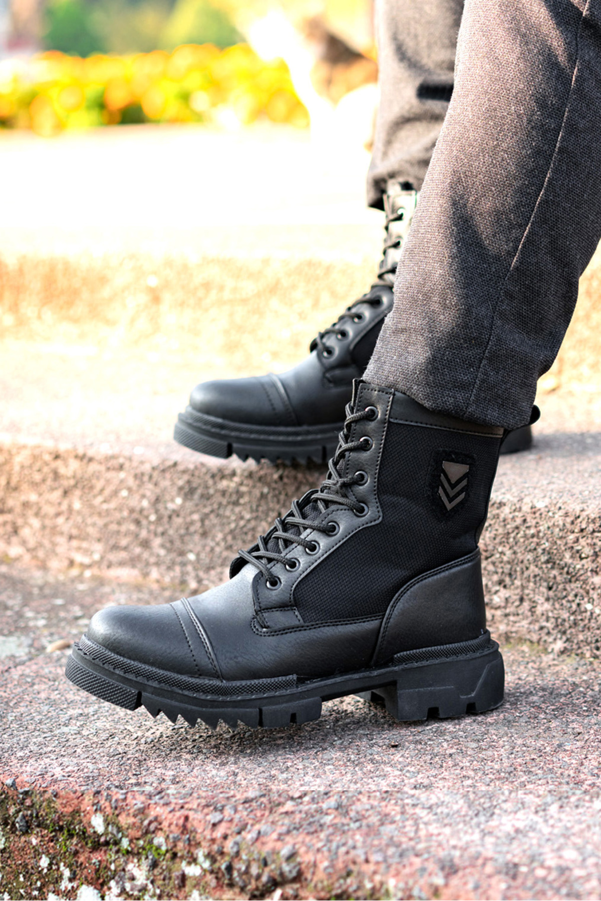 Freemax  Unisex non-slip Garantili Kürklü Kauçuk Taban Kışlık Fermuarlı Bot iarnă Siyah Cilt - Görsel 6