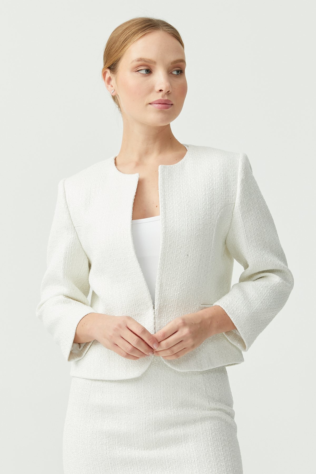 PAULMARK  Kadın Simli Tüvit Ceket - Görsel 3