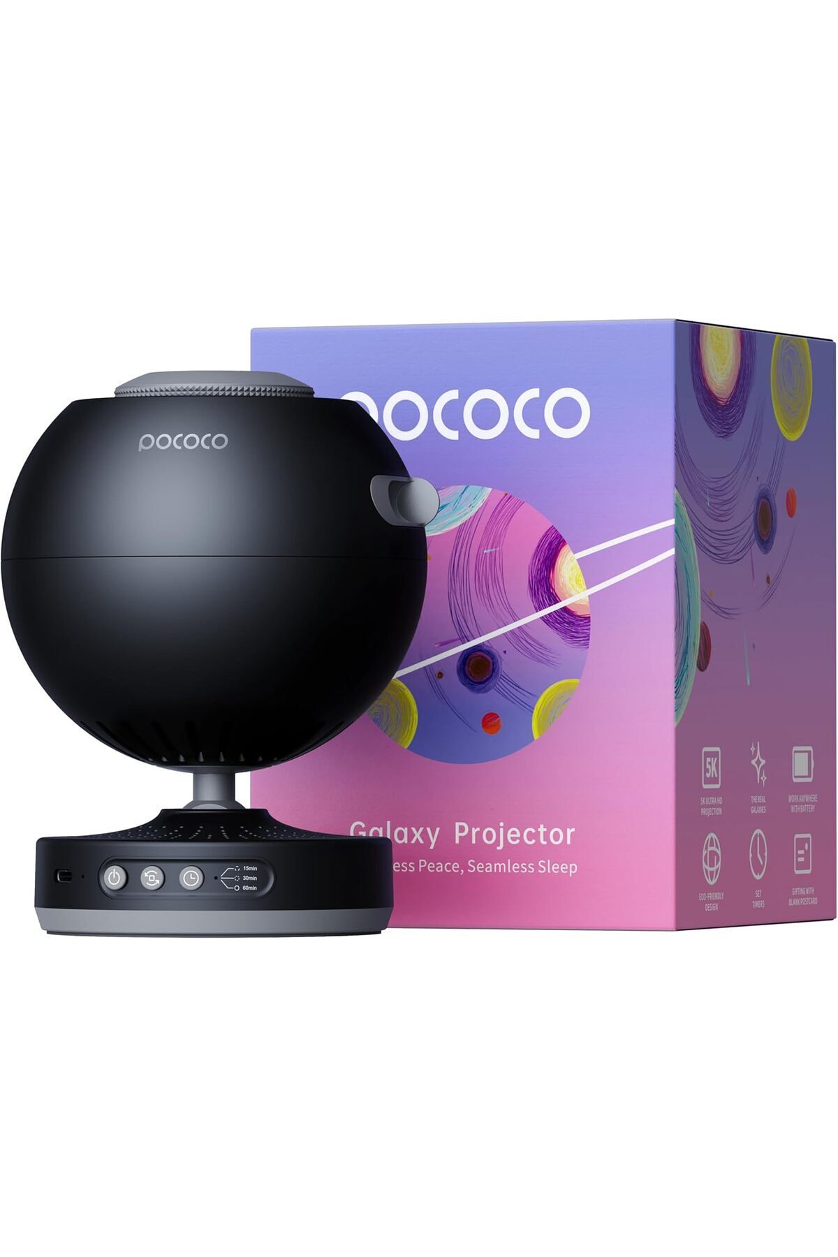 pococo Galaxy Star Projector Ev Planetaryumu • Uyku Desteği, Rahatlama & Dekorasyon İçin, 4K Optik