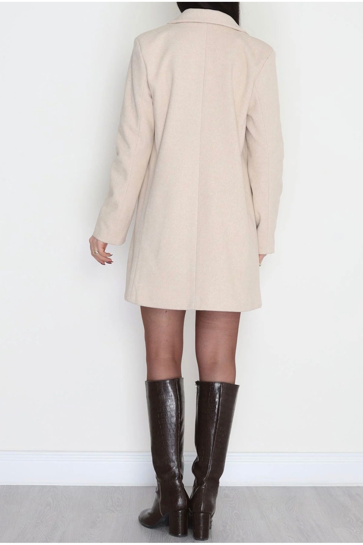 DuRu LiNe  ⭐ – 85 Cm Astarlı Kaşe Kaban | Şık & Elegant Tasarım ⭐ - Görsel 4