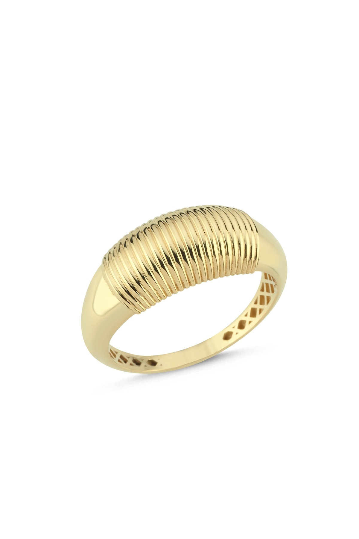 Aypa Mücevher 14 Ayar Retro Bombeli Yüzük