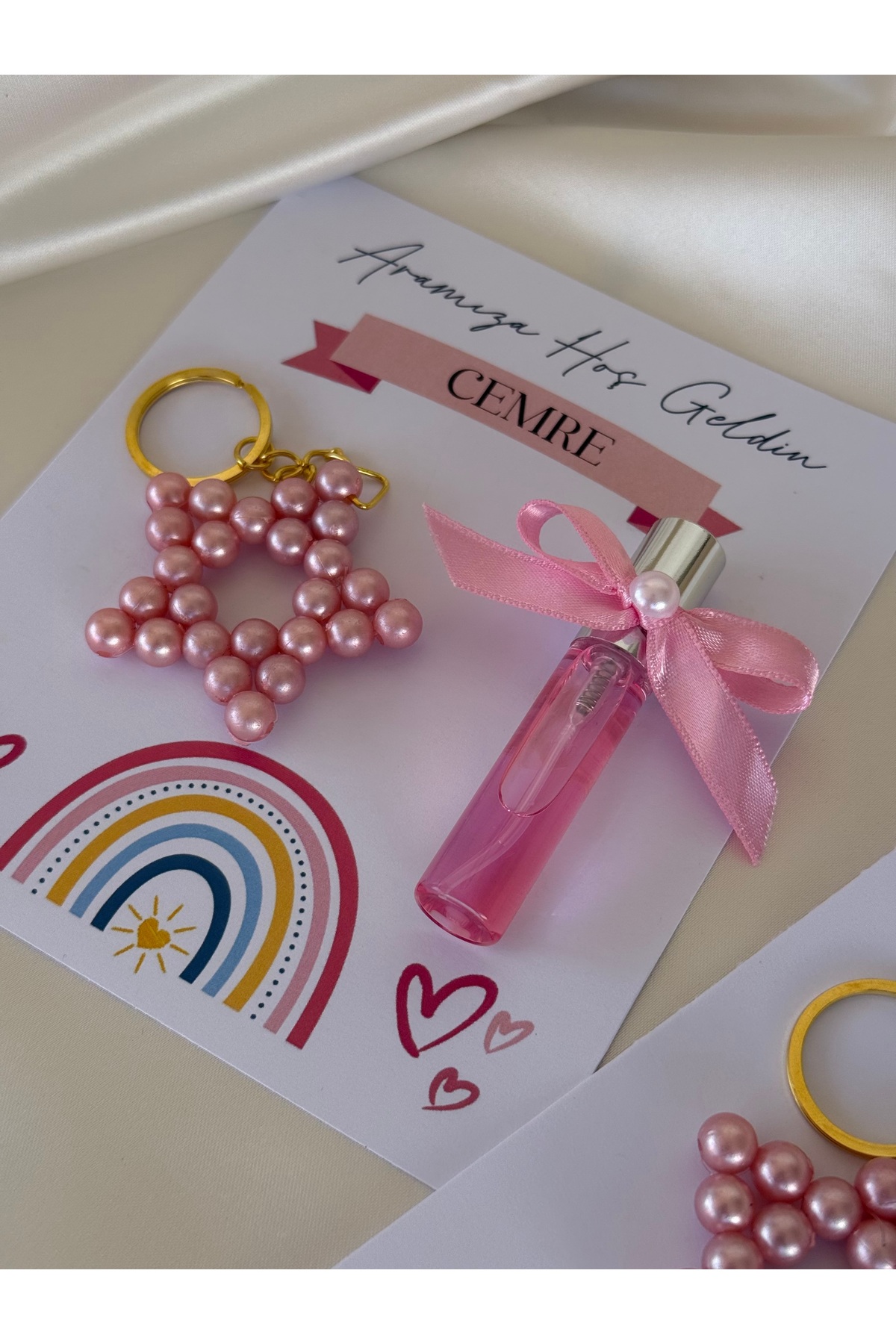 Puffybaby Yıldız Anahtarlık - Cam Kolonya Şişe İkili Set - Yenidoğan Bebek Hediyelik - 15 Adet fotoğrafı 2 (önizleme)