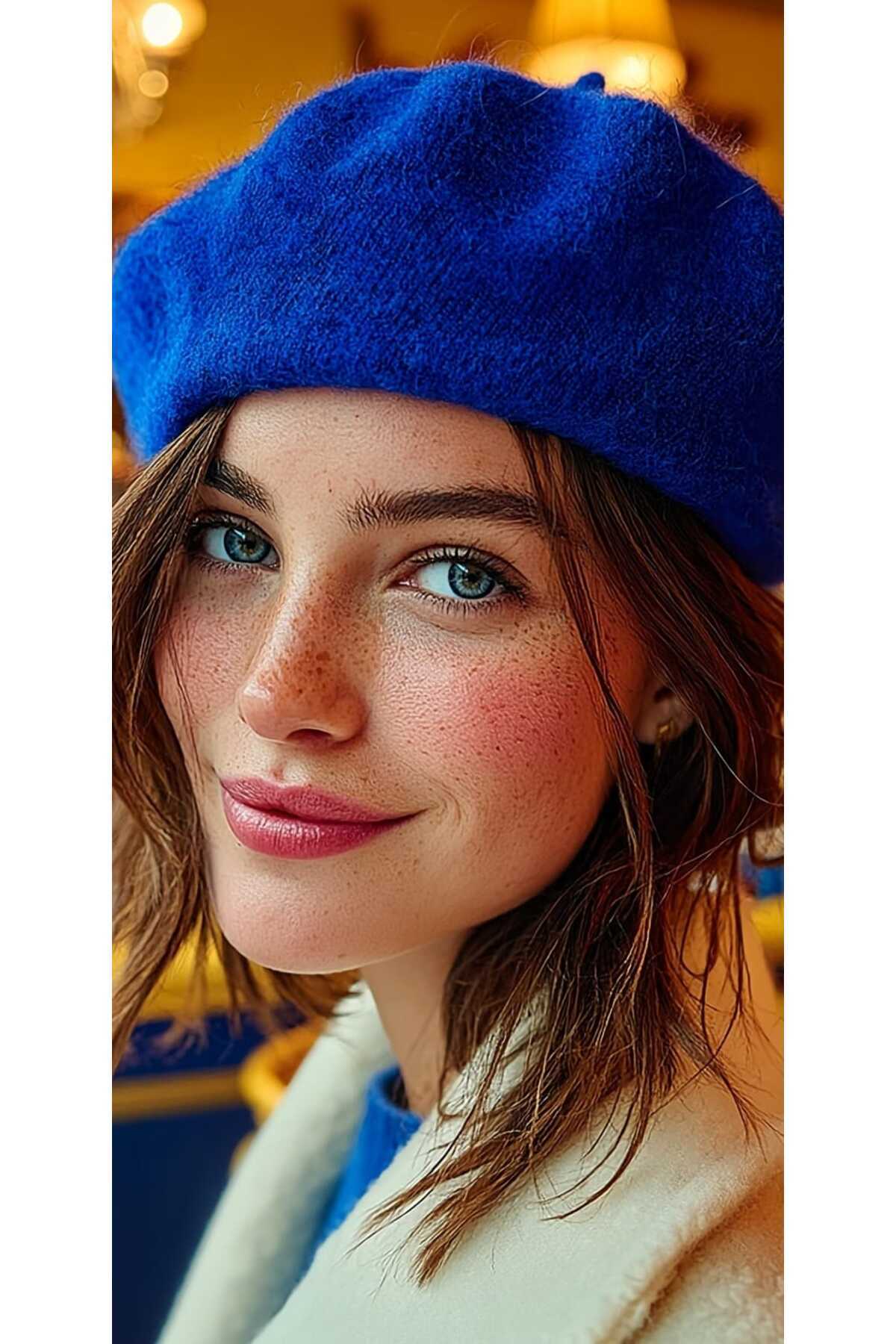 LAGRANZE Kadın Premium Keçe Ressam Bere görsel 5