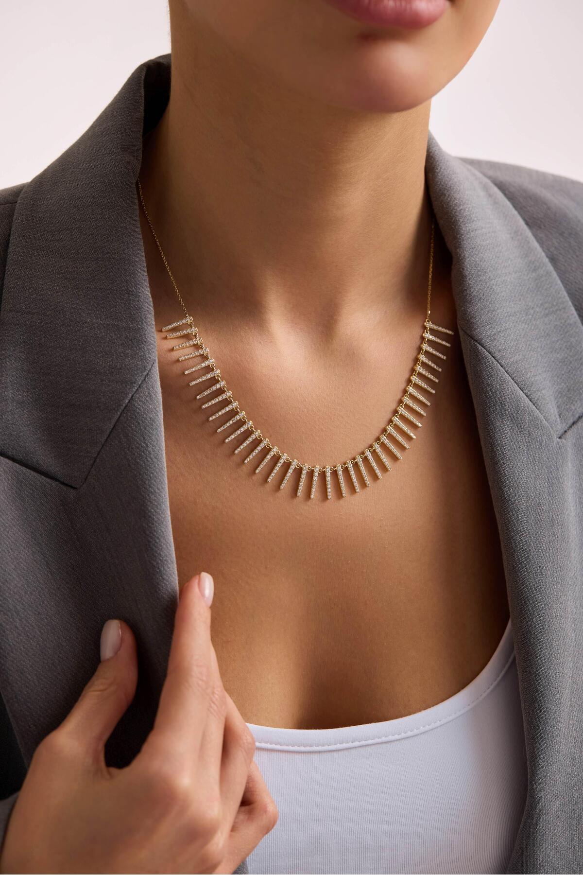 Tufanlar Kuyumculuk 14 Ayar Sallantılı Tasarım Altın Kolye