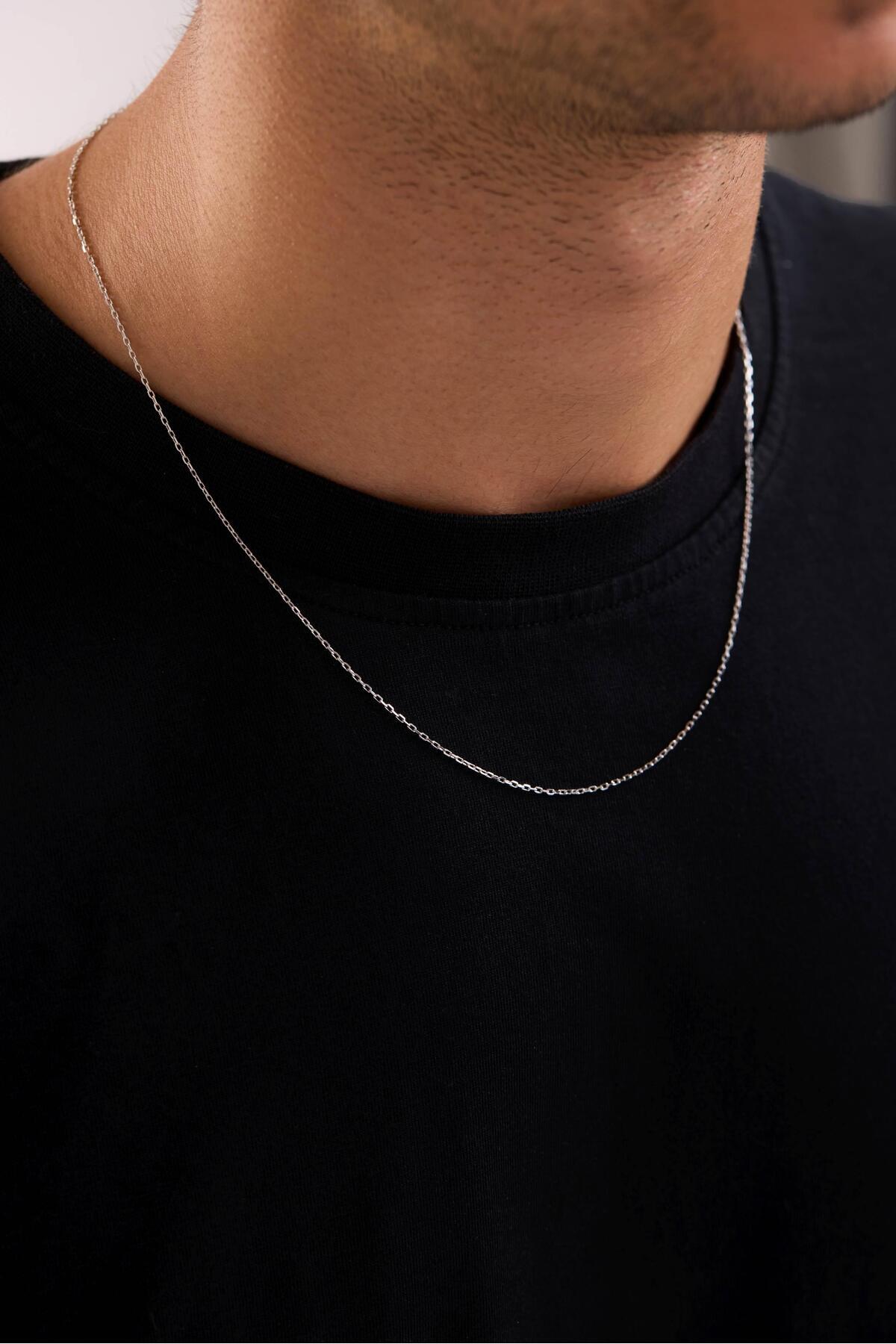 Tufanlar Kuyumculuk 14 Ayar Forse Beyaz Zincir Erkek Altın Kolye