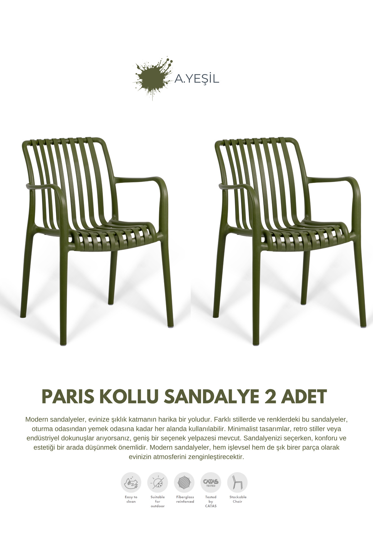 PARİS | 2 LUX CAFE & RESTAURANT CHAIRS WITH ARMS