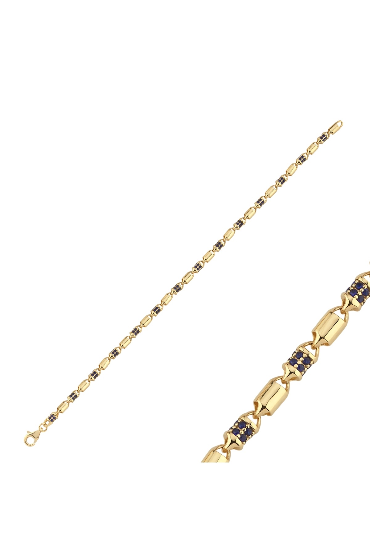 Aypa Mücevher 14 Ayar Siyah Taşlı Silindir Bileklik