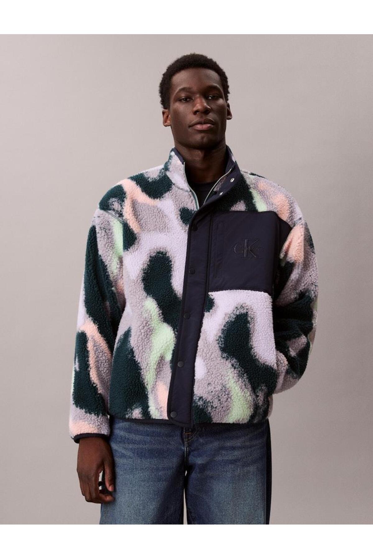 کلوین کلاین ژاکت شرپا LS JACQUARD 5