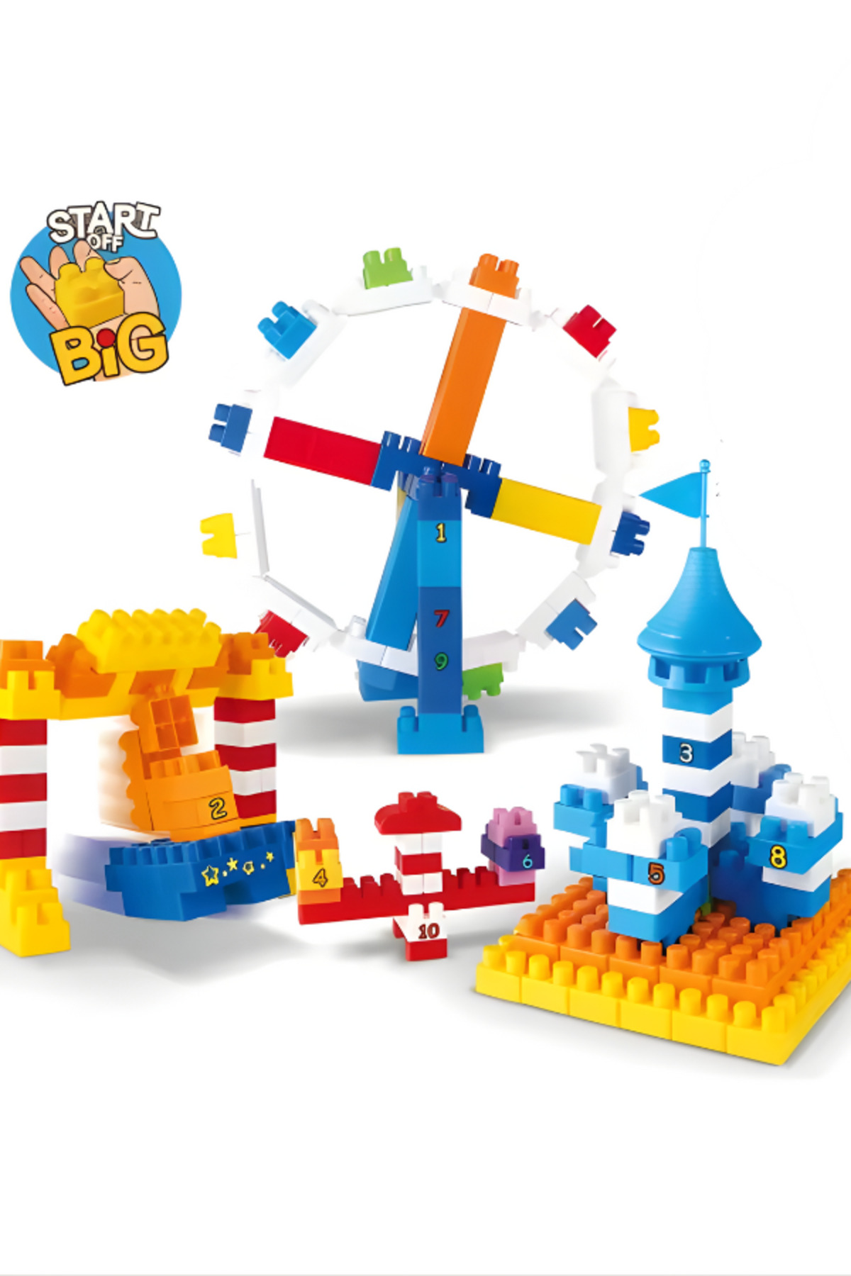 مجموعه بلوک‌های رنگی ساختنی برای کودکان (۶۲ تکه) – اسباب‌بازی آموزشی برای پسران و دختران همراه با جعبه نگهداری