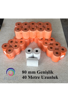 RULOKET 80X40 Termal Rulo / Yazarkasa POS ve Adisyon Rulosu (1 Paket) 10 Adet