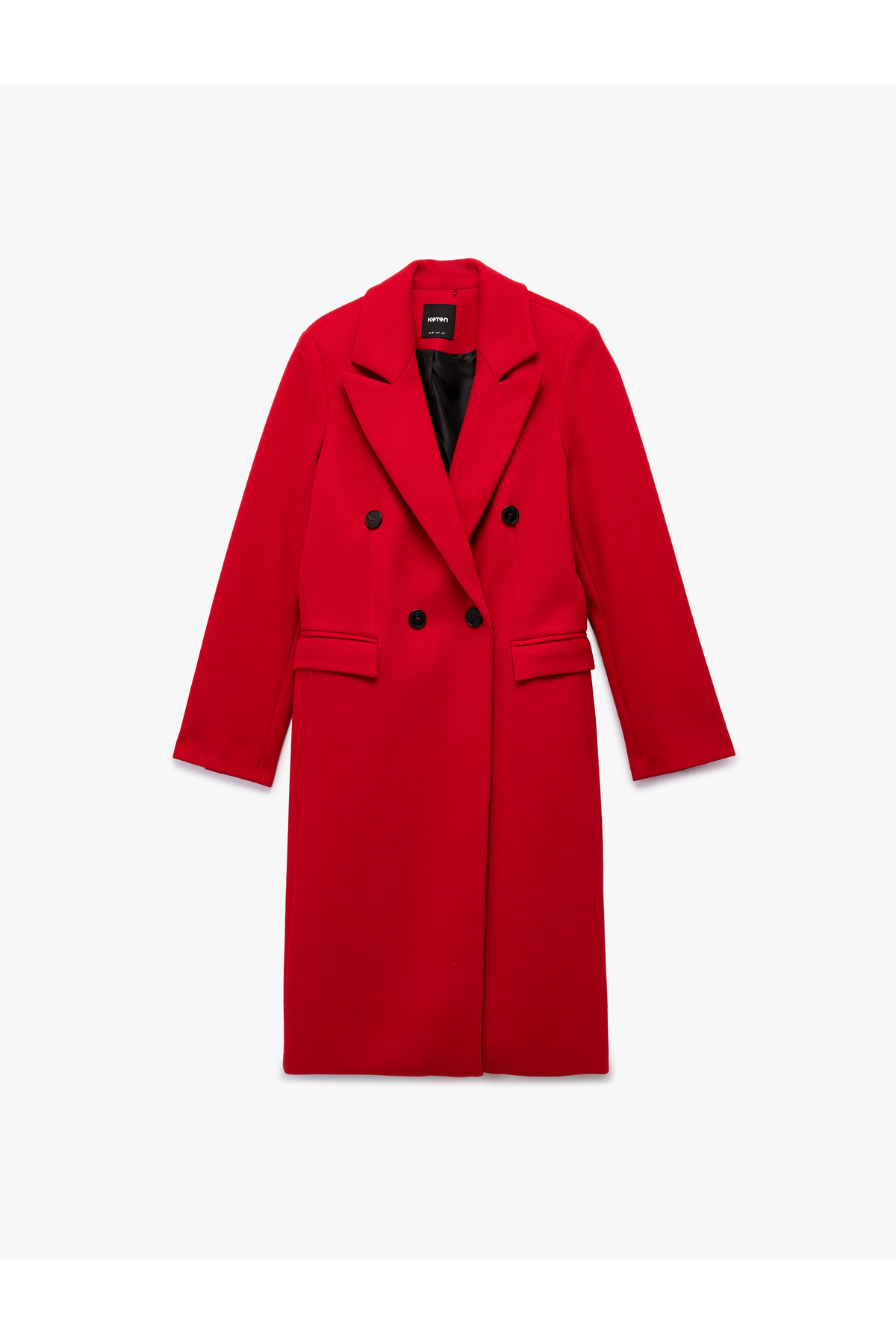 Koton Μακρυμάνικο παλτό με κουμπιά διπλό πέτο