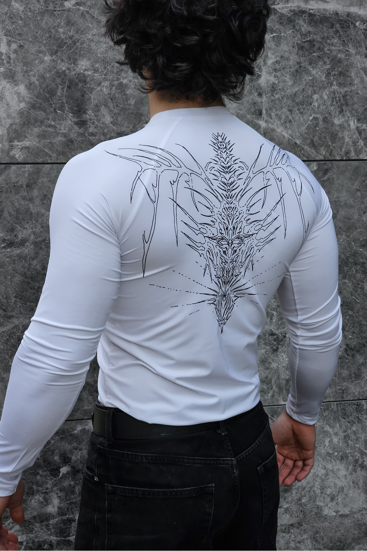 Liber Ezekiel - Uzun Kollu Compression T-shirt (Beyaz) görsel 2