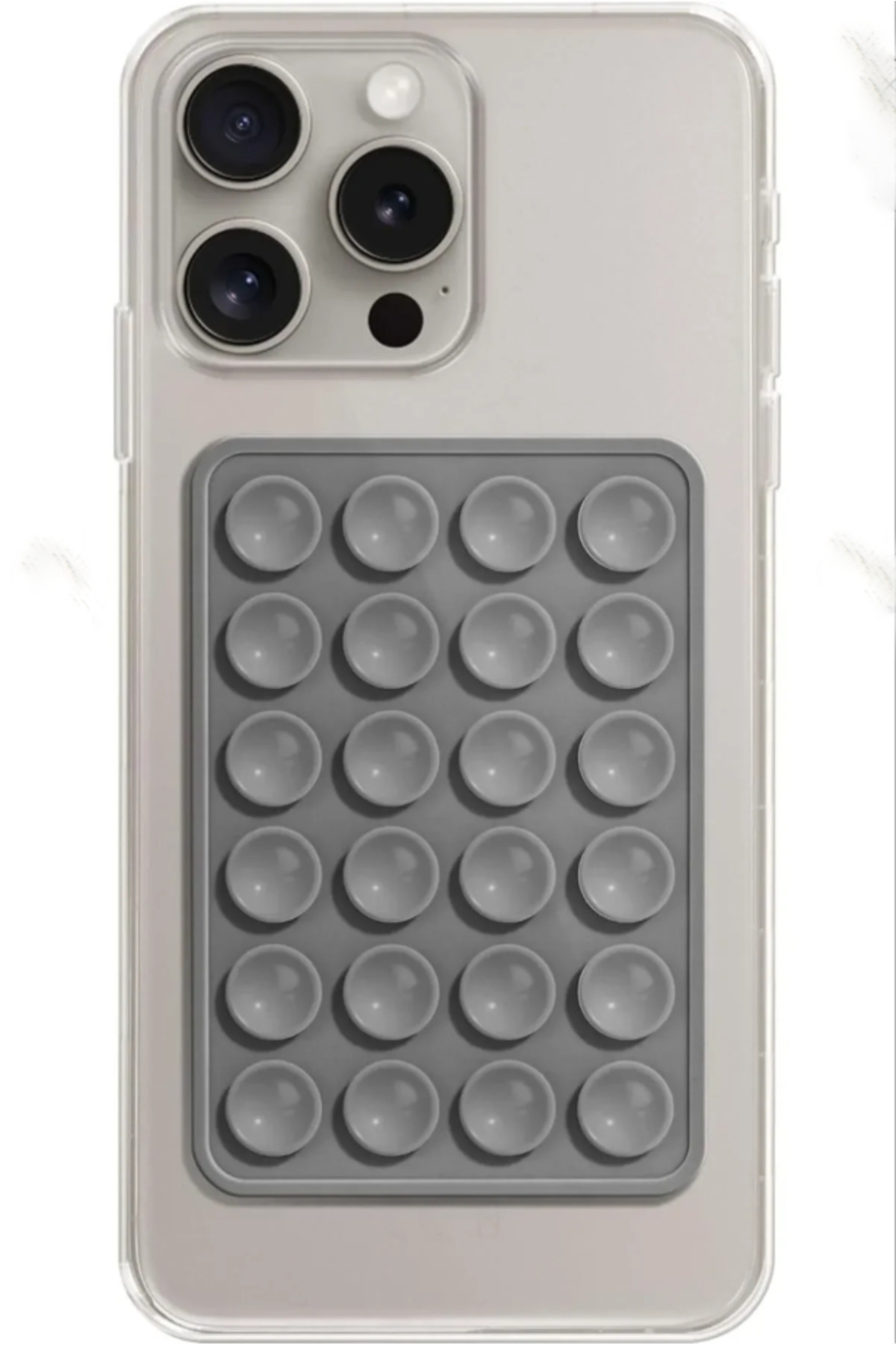 EXS Silikon Vakumlu Telefon Tutucu, Cep Telefonu için Tutacak, Telefon Arkası Silikon Vantuz Gri